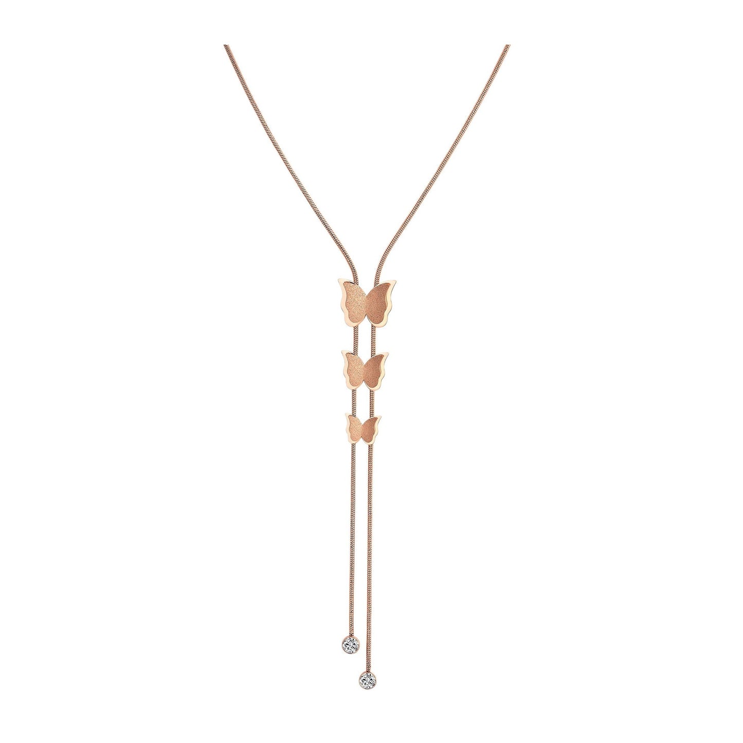 Damen Halskette – Schlangenkette aus Edelstahl mit Strass Steinchen 60 cm