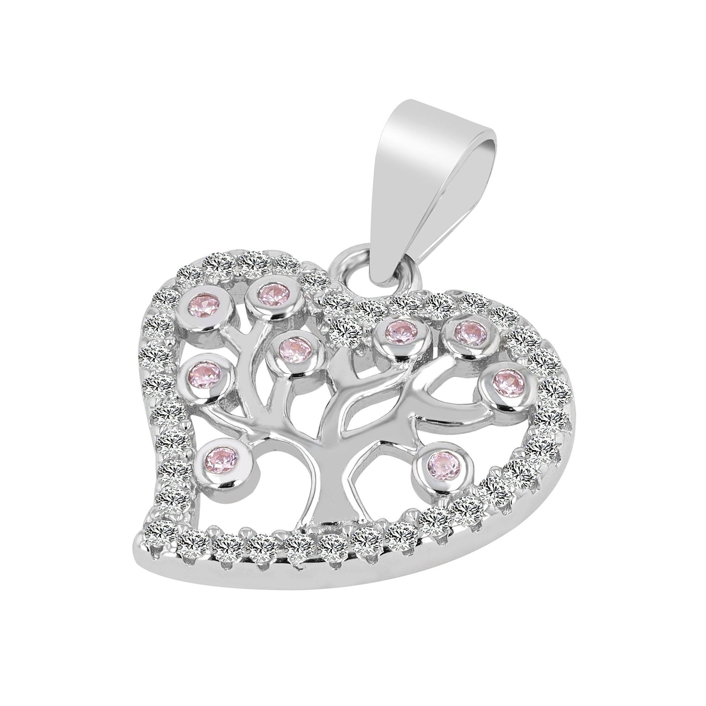Damen Anhänger – Herzanhänger aus 925 Silber mit Zirkonia