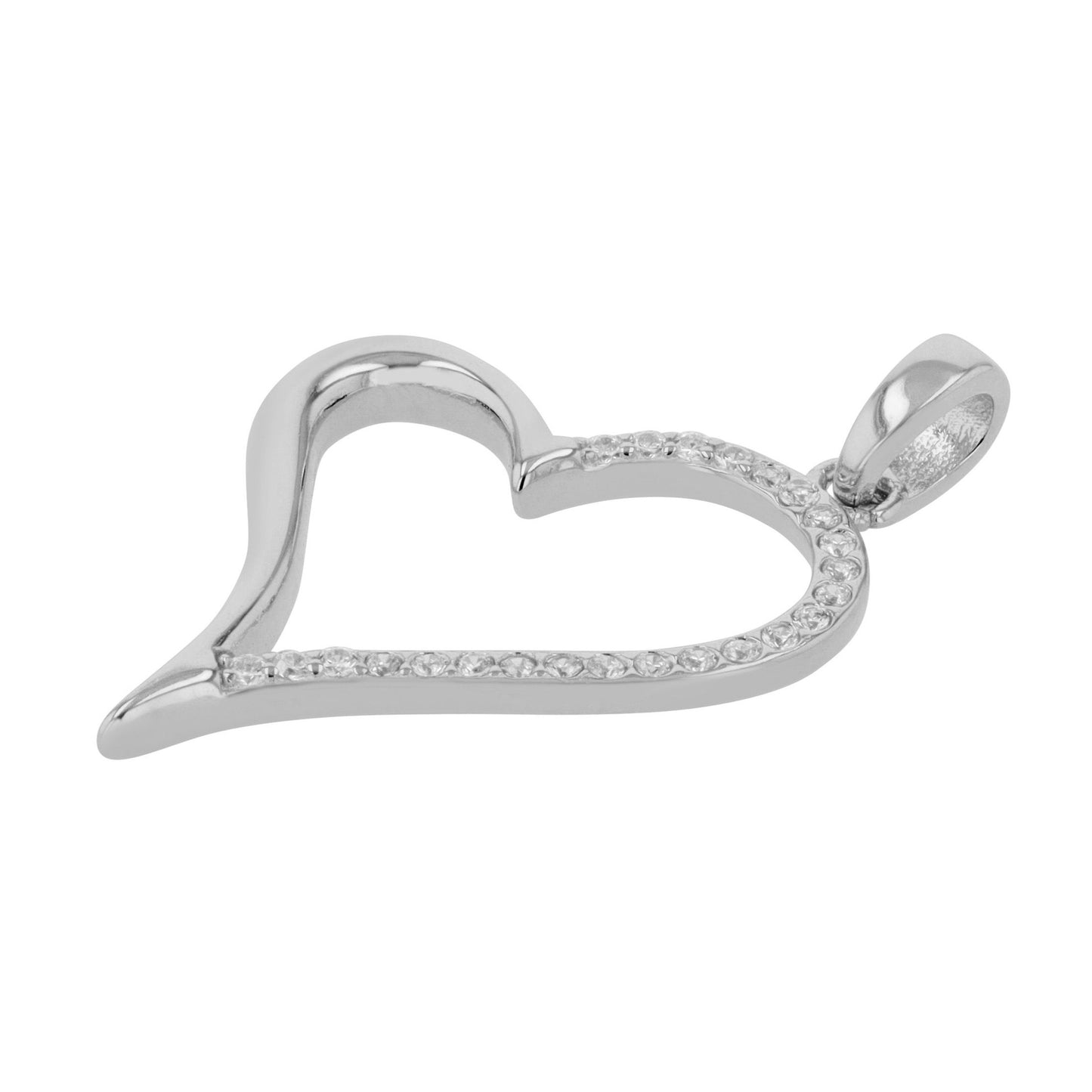 Damen Anhänger – Herz Herzanhänger aus 925 Silber mit Zirkonia