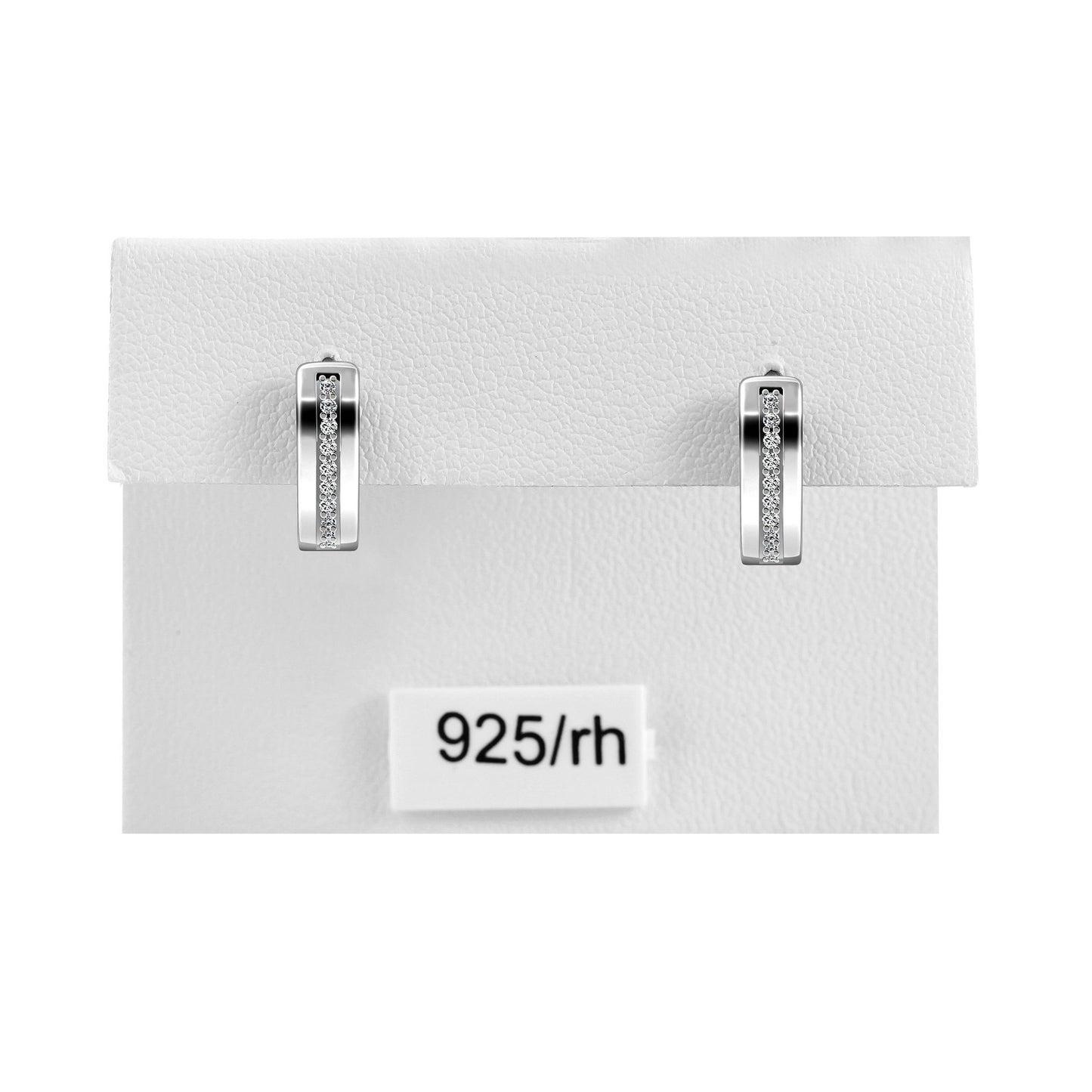 Damen Ohrringe – Klappcreole aus 925 Silber mit Zirkonia