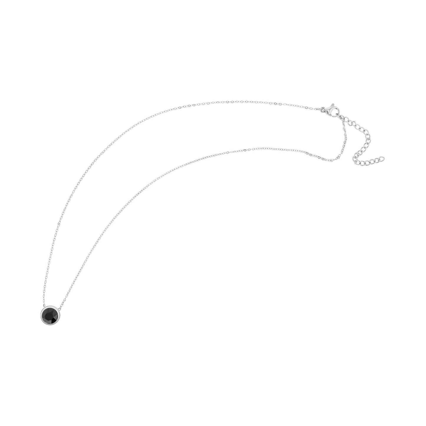 Damen Halskette aus Edelstahl mit Kristall 43+5