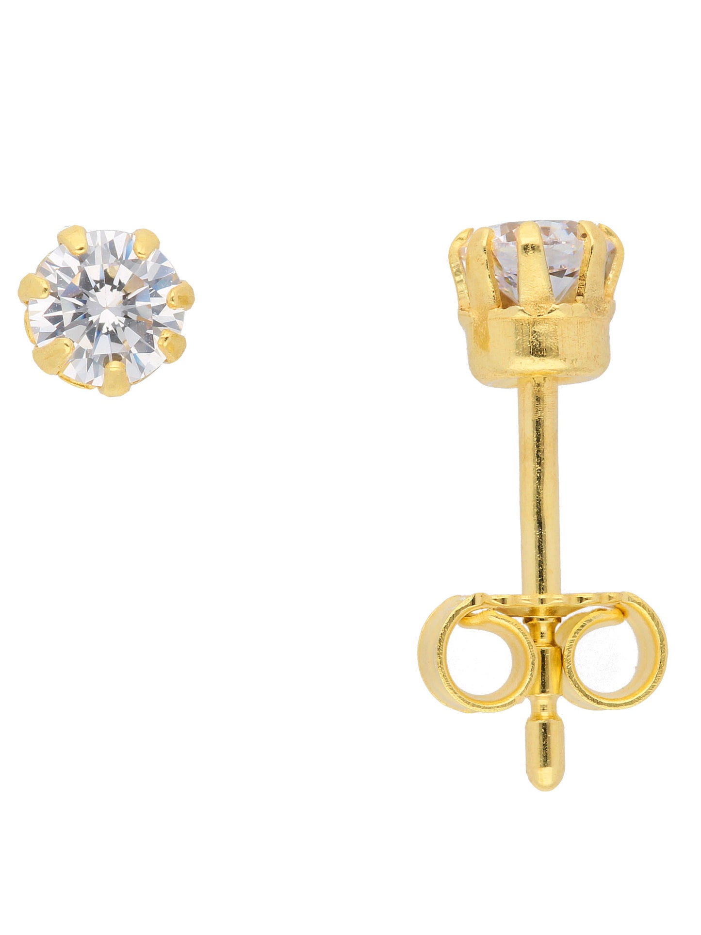 Adelia´s 333 Gold Ohrringe Ohrstecker mit Zirkonia Ø 4 mm