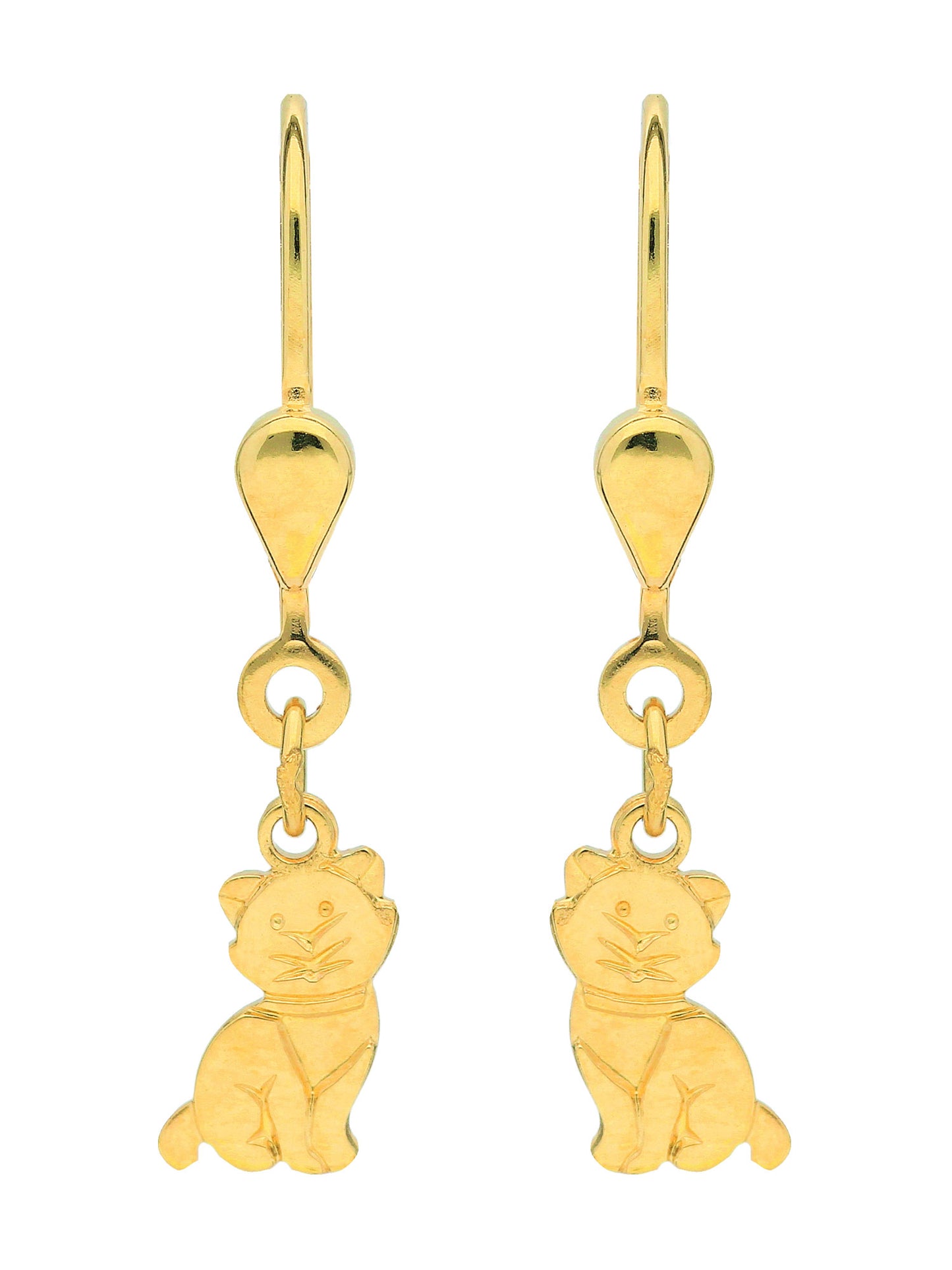 Adelia´s 585 Gold Ohrringe Ohrhänger Katze