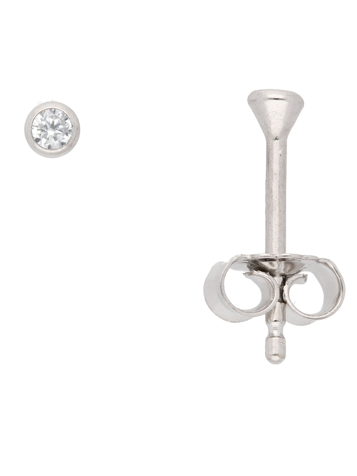 Adelia´s 585 Weißgold Ohrringe Ohrstecker mit Zirkonia Ø 2,5 mm