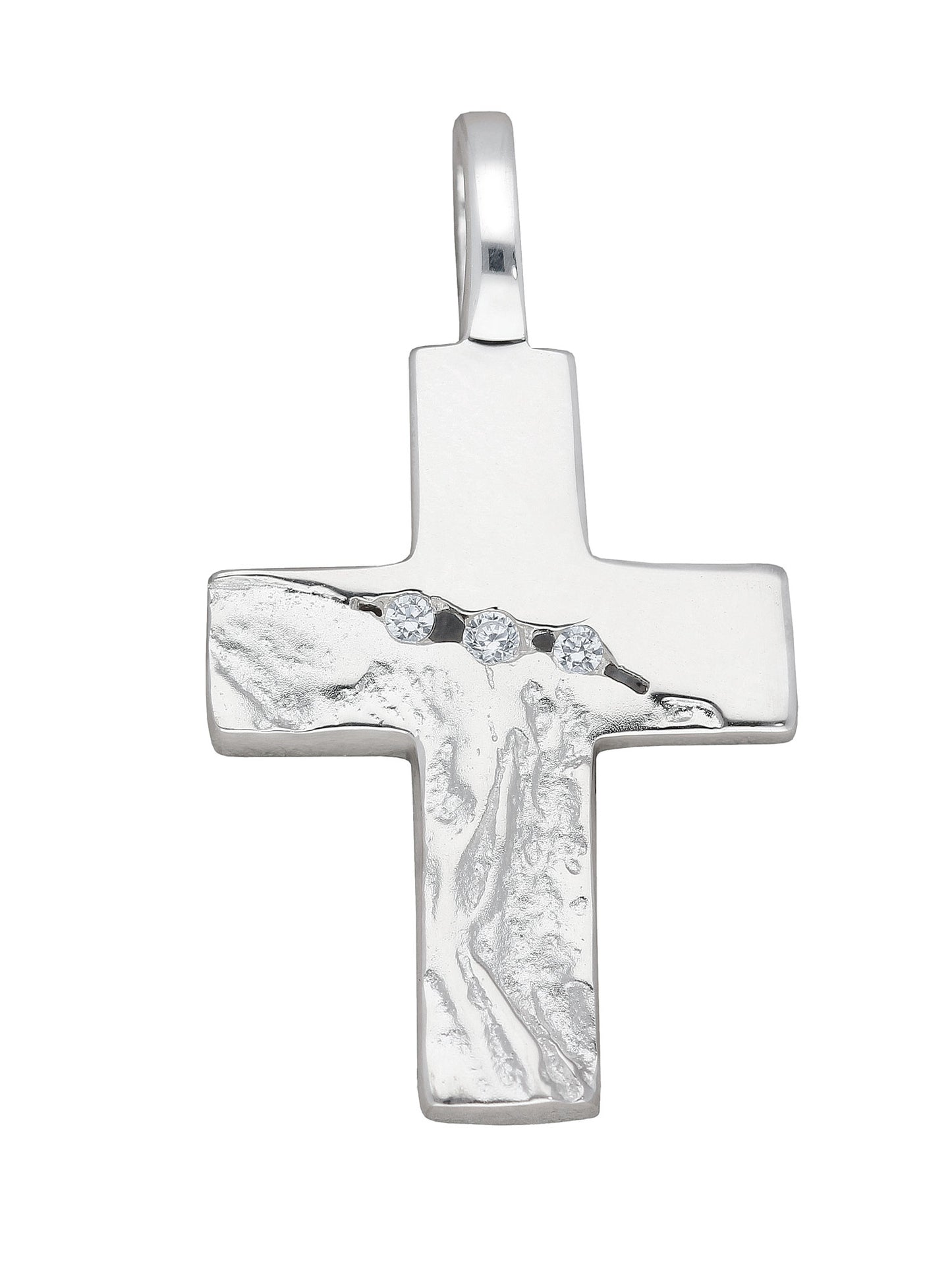 Adelia´s 925 Silber Kreuz Anhänger mit Zirkonia