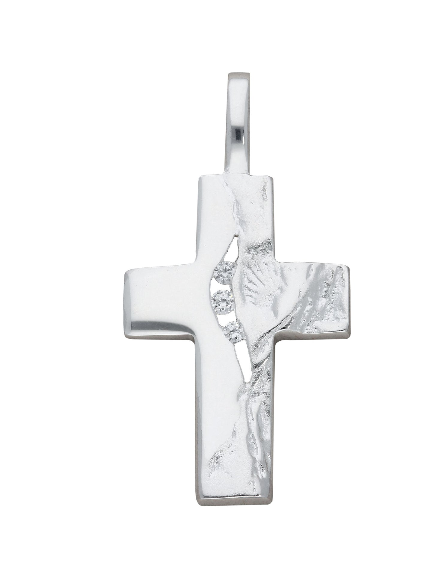 Adelia´s 925 Silber Kreuz Anhänger mit Zirkonia