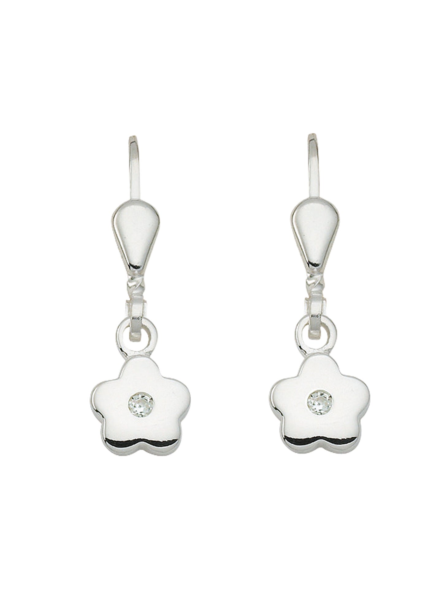 Adelia´s 925 Silber Ohrringe Ohrhänger Blüte mit Zirkonia