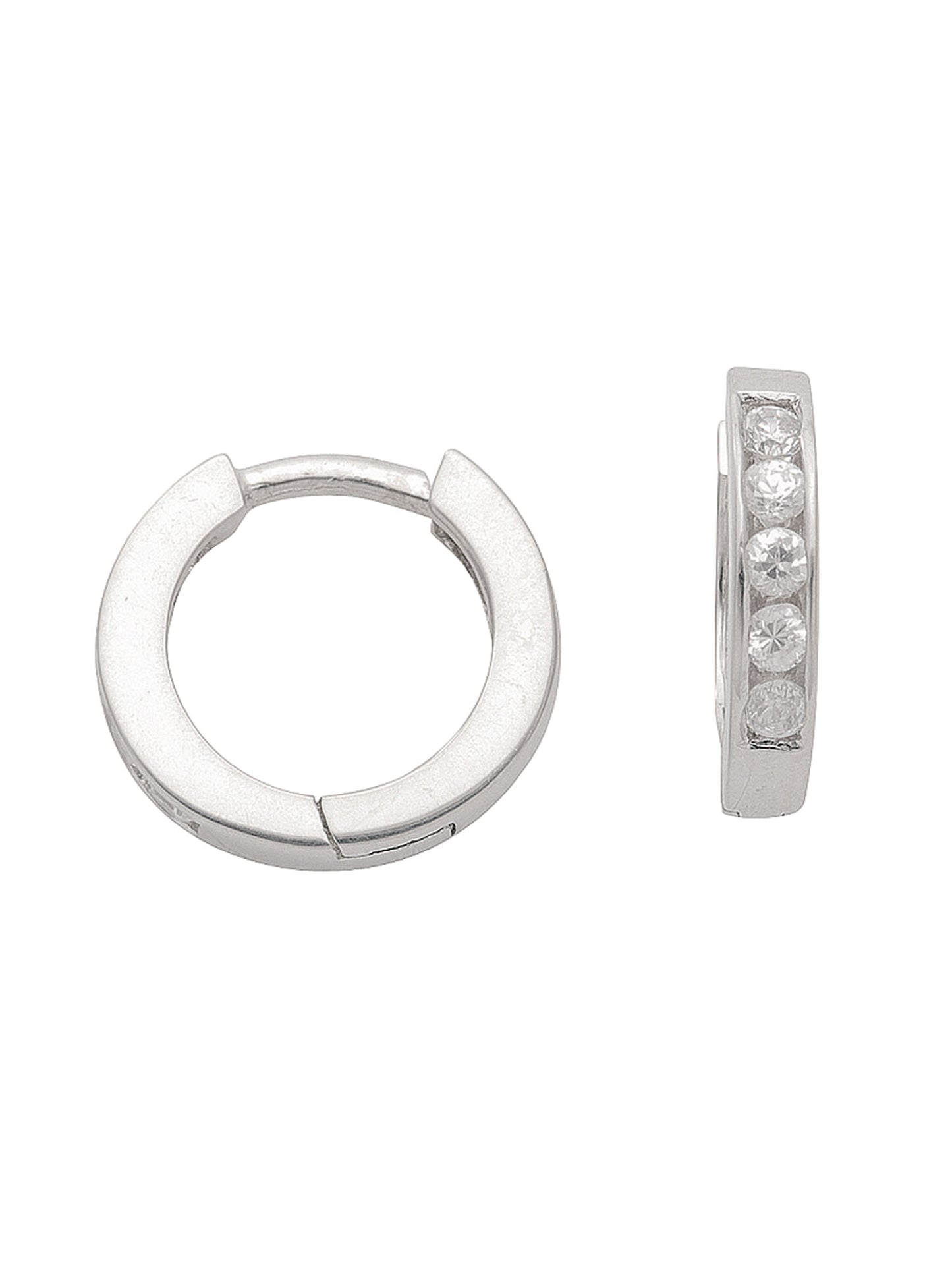 Adelia´s 925 Silber Ohrringe Creolen mit Zirkonia Ø 11,8 mm