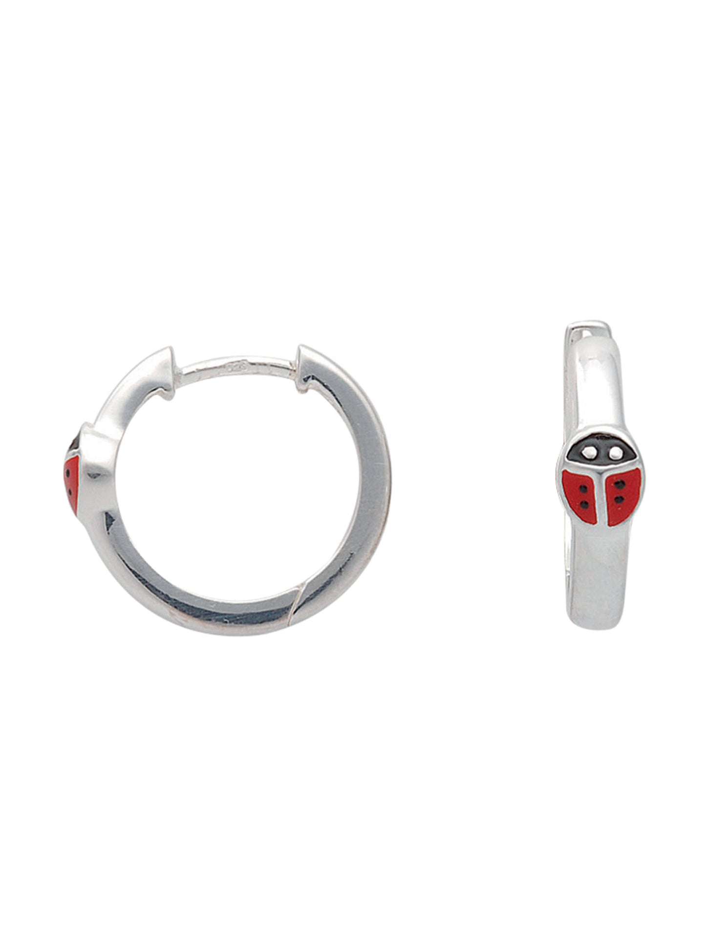 Adelia´s 925 Silber Ohrringe Creolen Marienkäfer Ø 13,6 mm