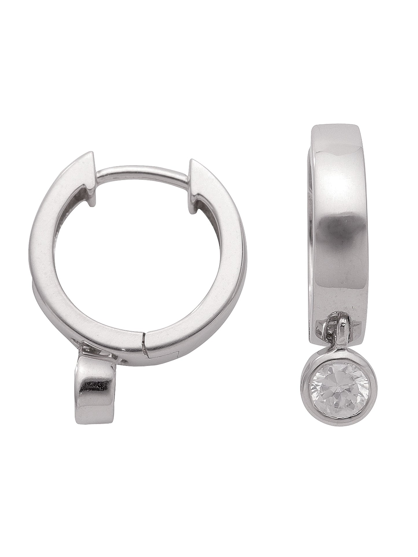 Adelia´s 925 Silber Ohrringe Creolen mit Zirkonia Ø 14,6 mm