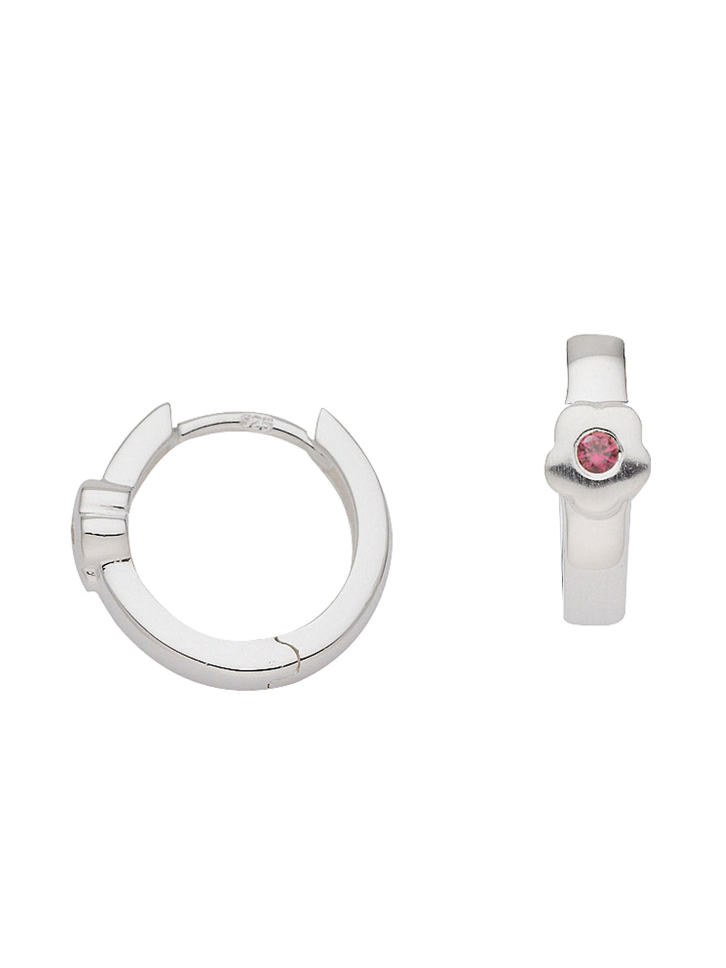 Adelia´s 925 Silber Ohrringe Creolen Blüte mit Zirkonia Ø 13,3 mm