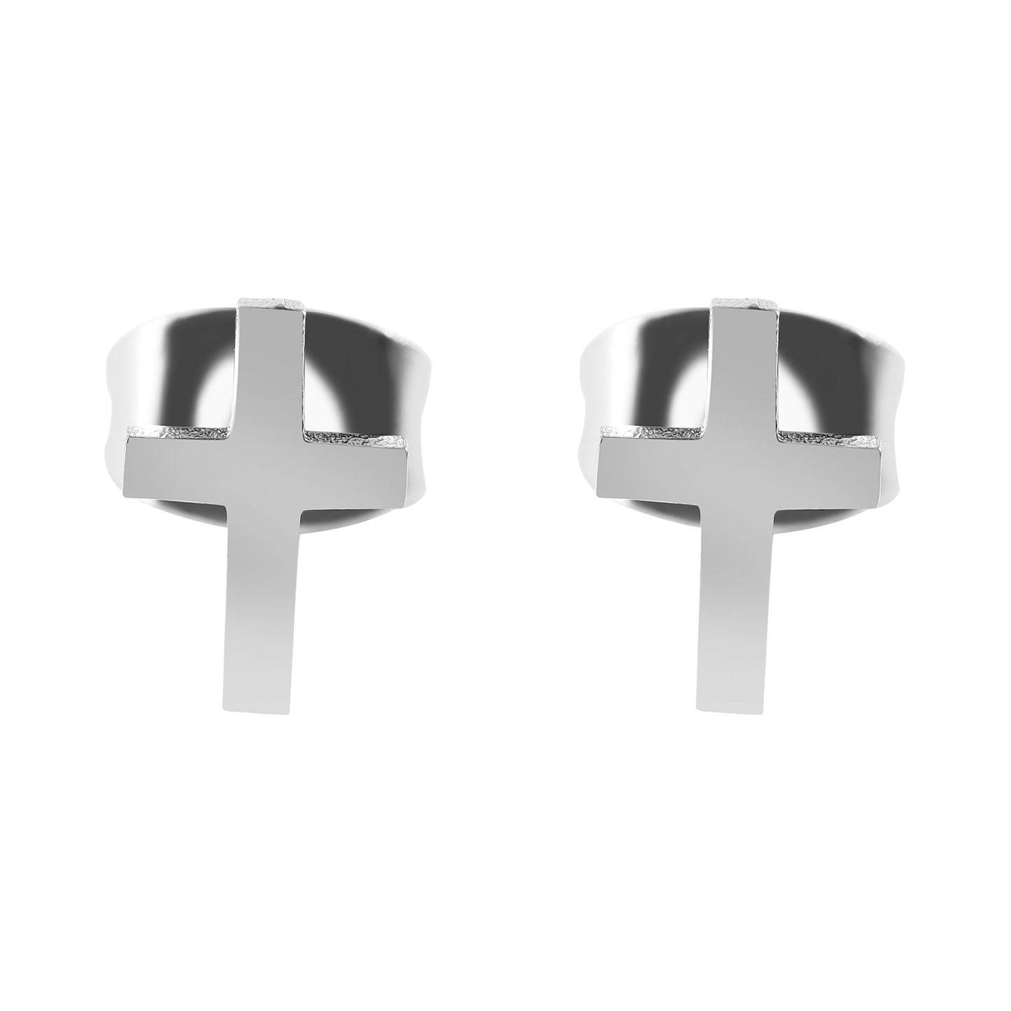 Unisex Ohrringe – Ohrstecker Kreuz aus Edelstahl