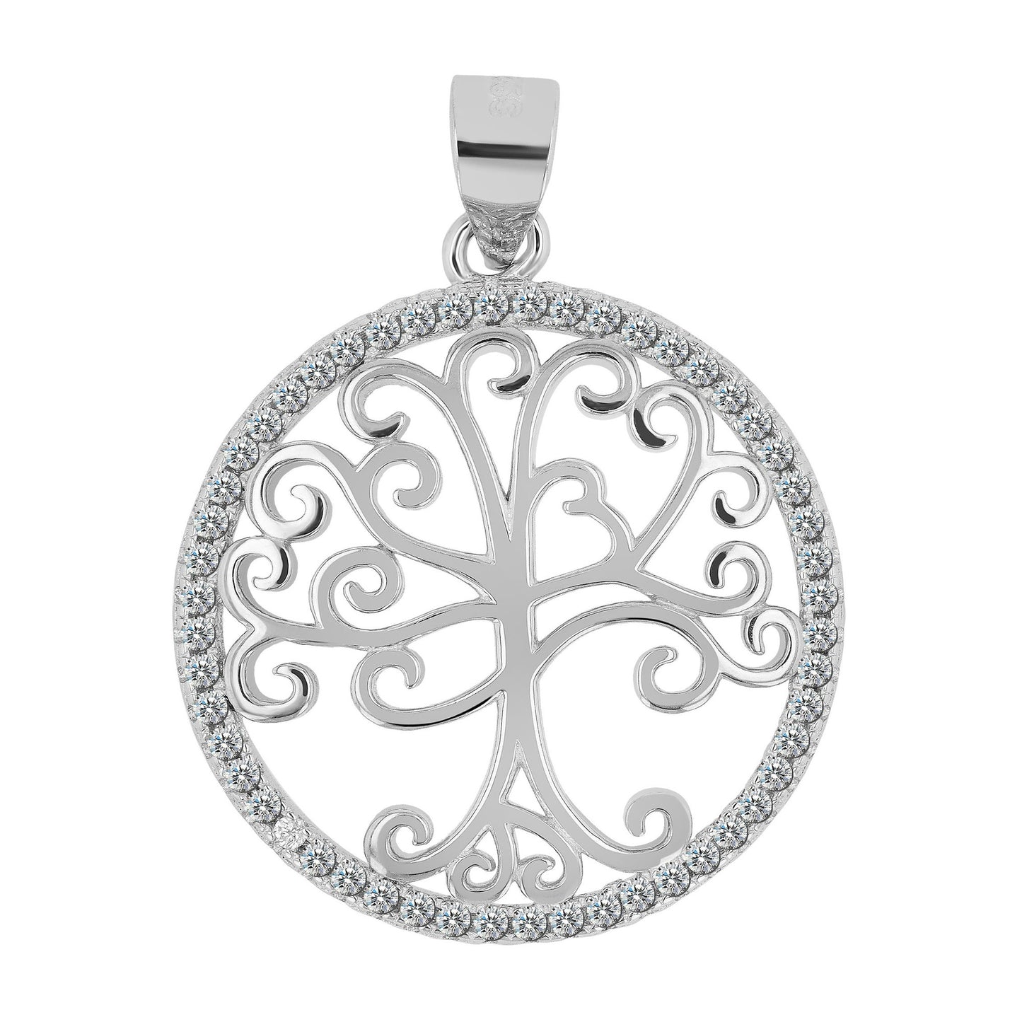 Damen Anhänger – Lebensbaumanhänger aus 925 Silber mit Zirkonia