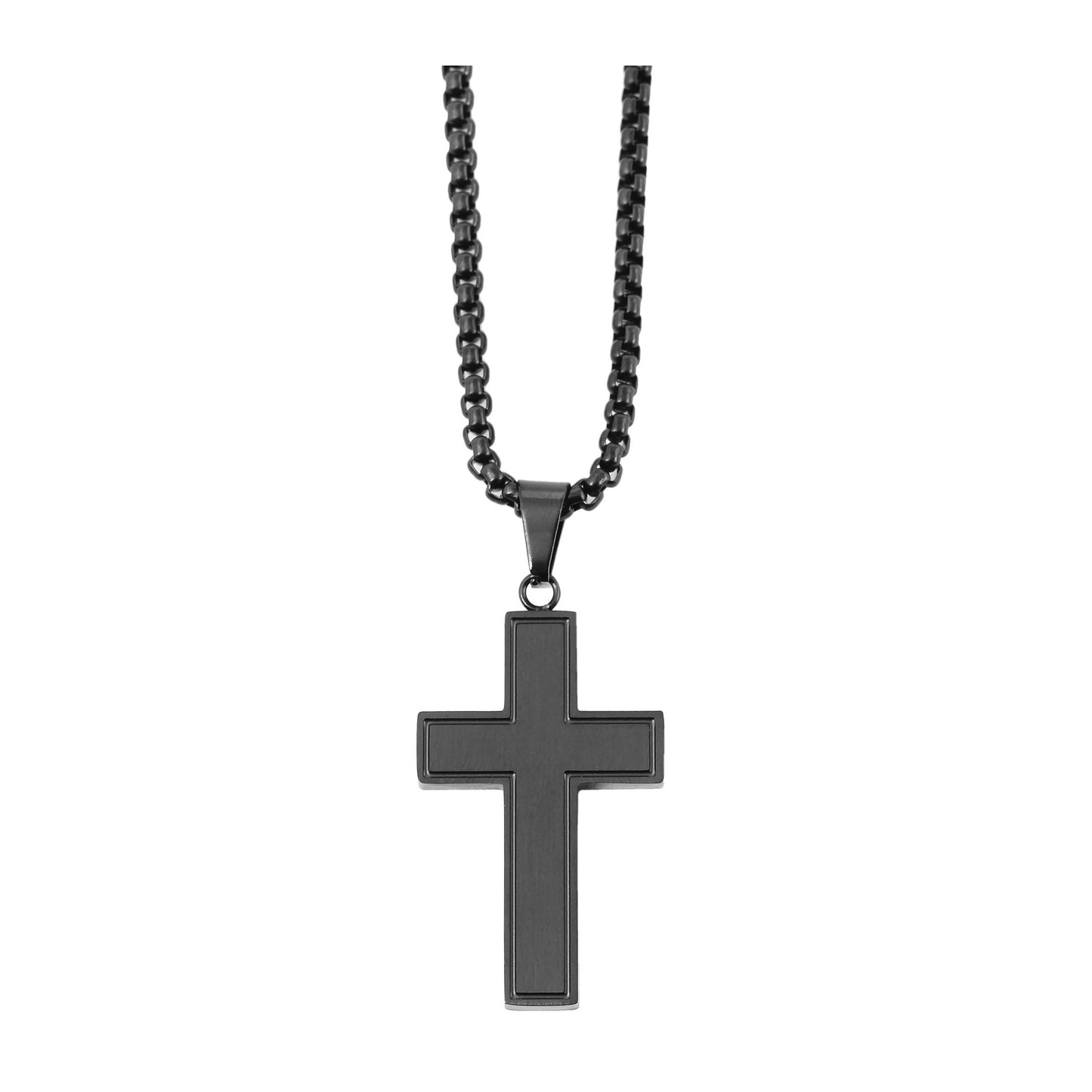 Herren Halskette mit Anhänger – Kreuz aus Edelstahl