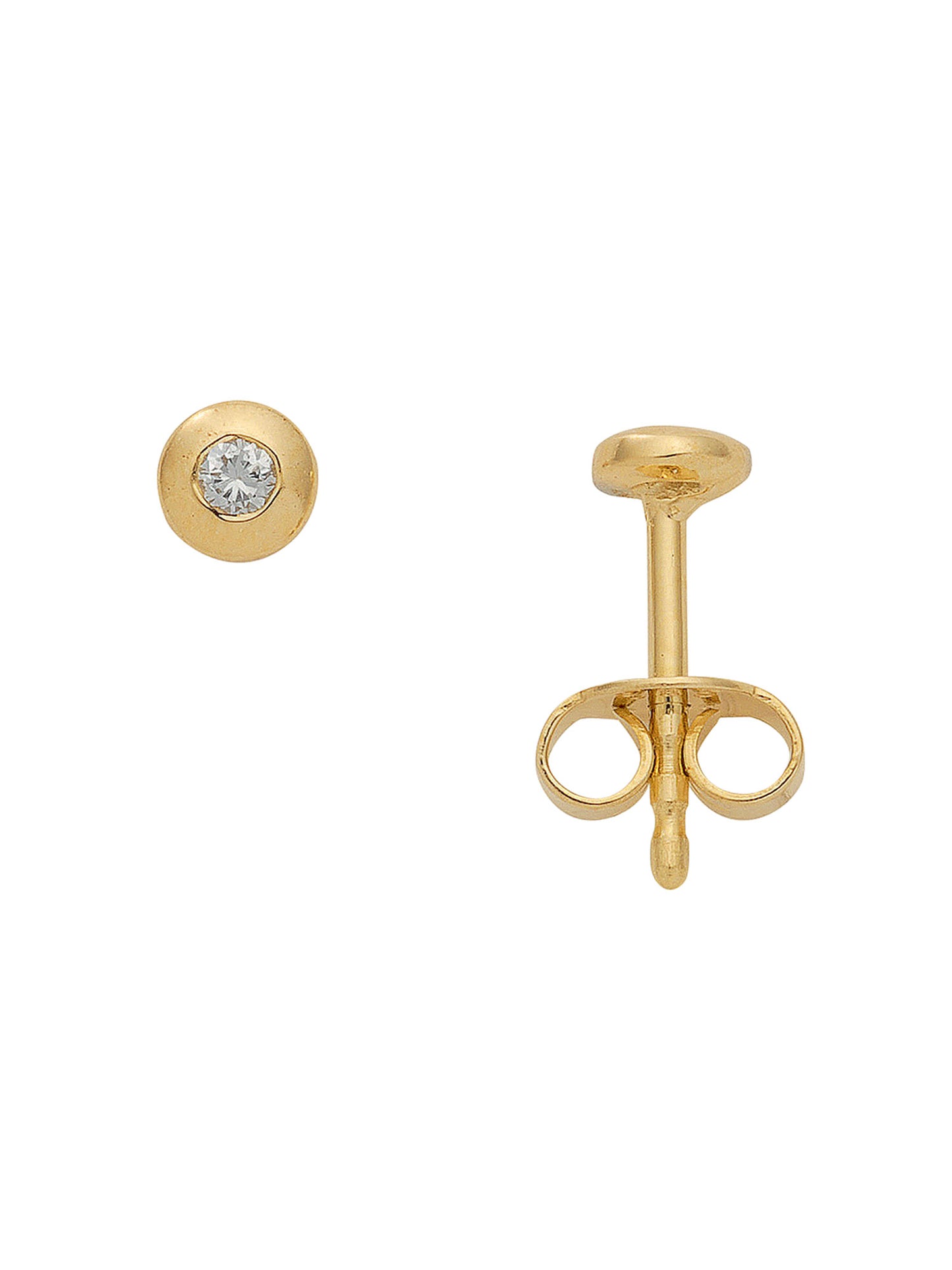 Adelia´s 585 Gold Ohrringe Ohrstecker mit Diamant Brillant Ø 4,2 mm