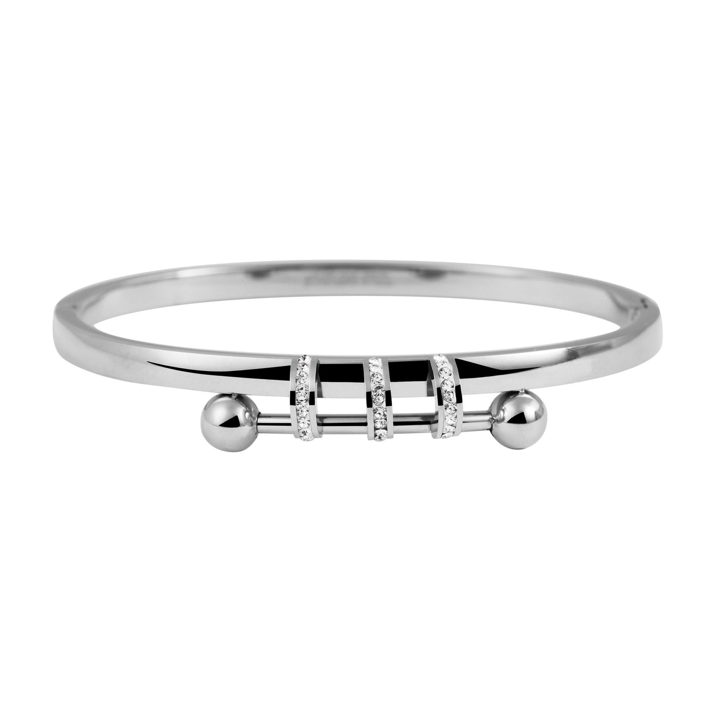 Damen Armband – Armreif aus Edelstahl mit Strass Steinchen Ø 5,8 cm cm