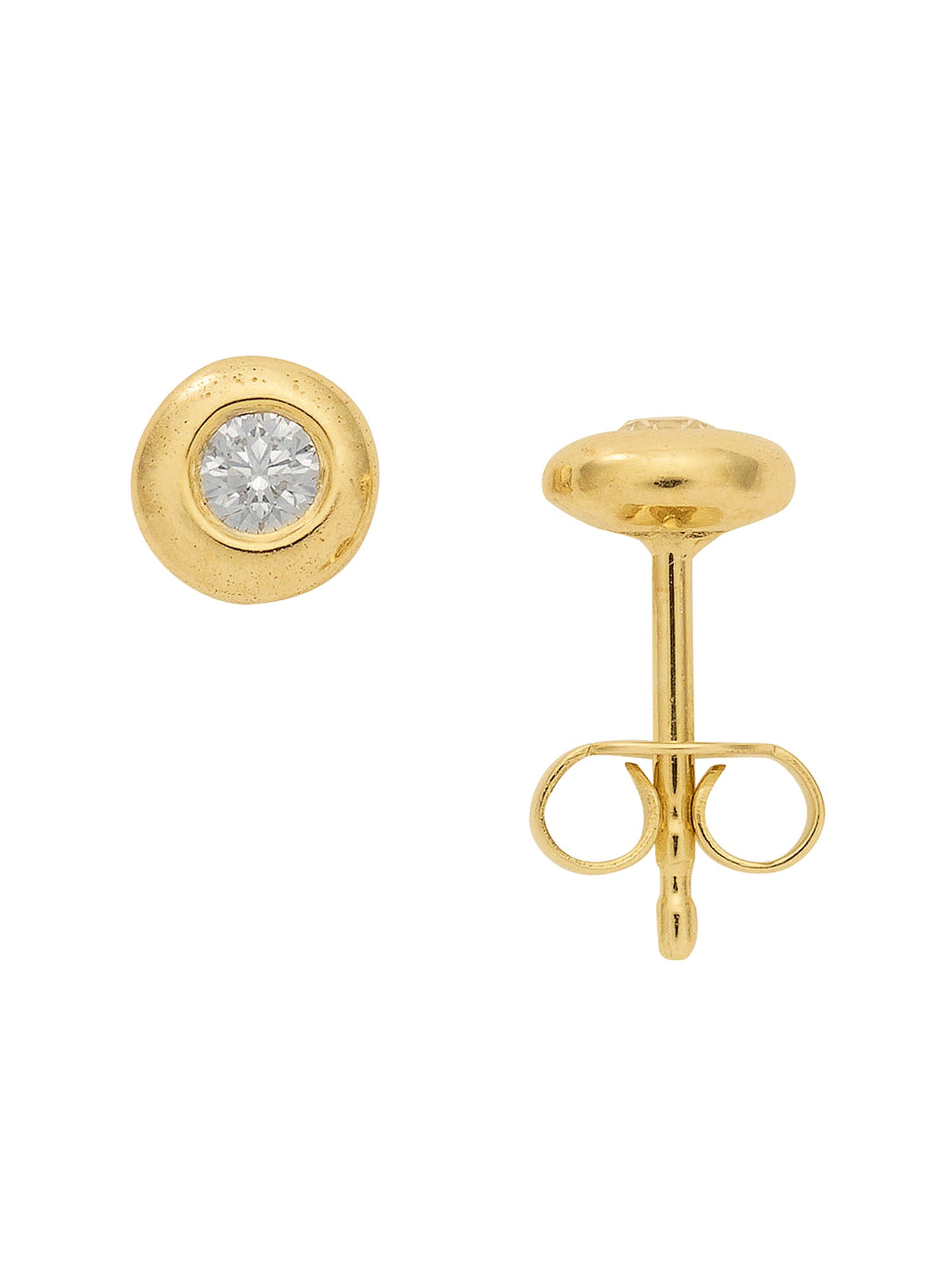 Adelia´s 585 Gold Ohrringe Ohrstecker mit Diamant Brillant Ø 5,9 mm