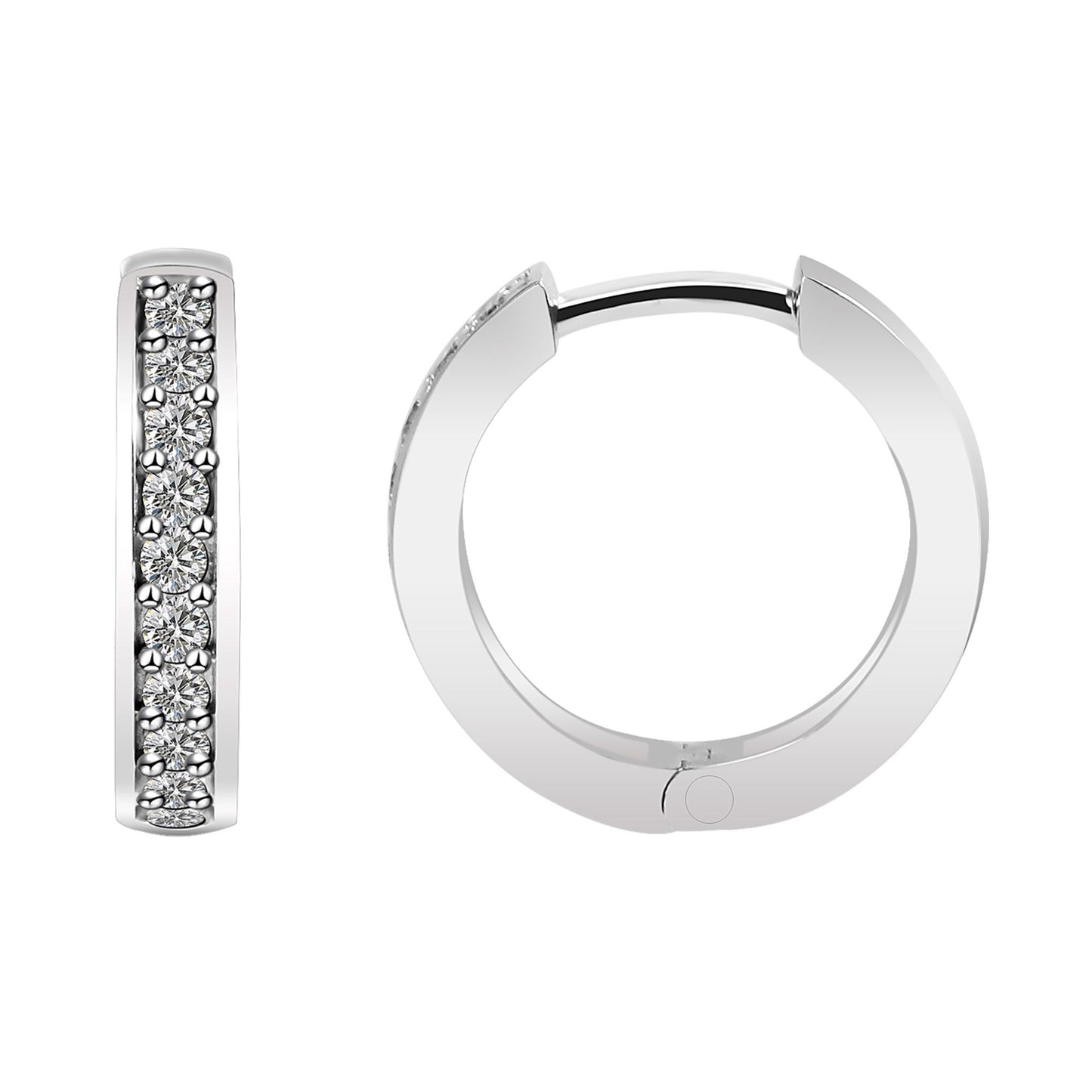 Damen Ohrringe – Klappcreole aus 925 Silber mit Zirkonia