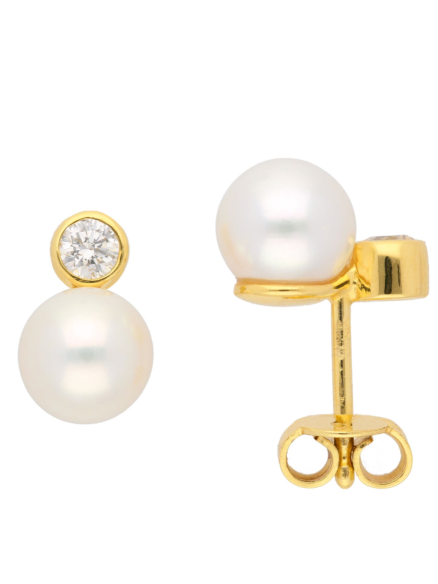 Adelia´s 585 Gold Ohrringe Ohrstecker mit Süßwasser Zuchtperle