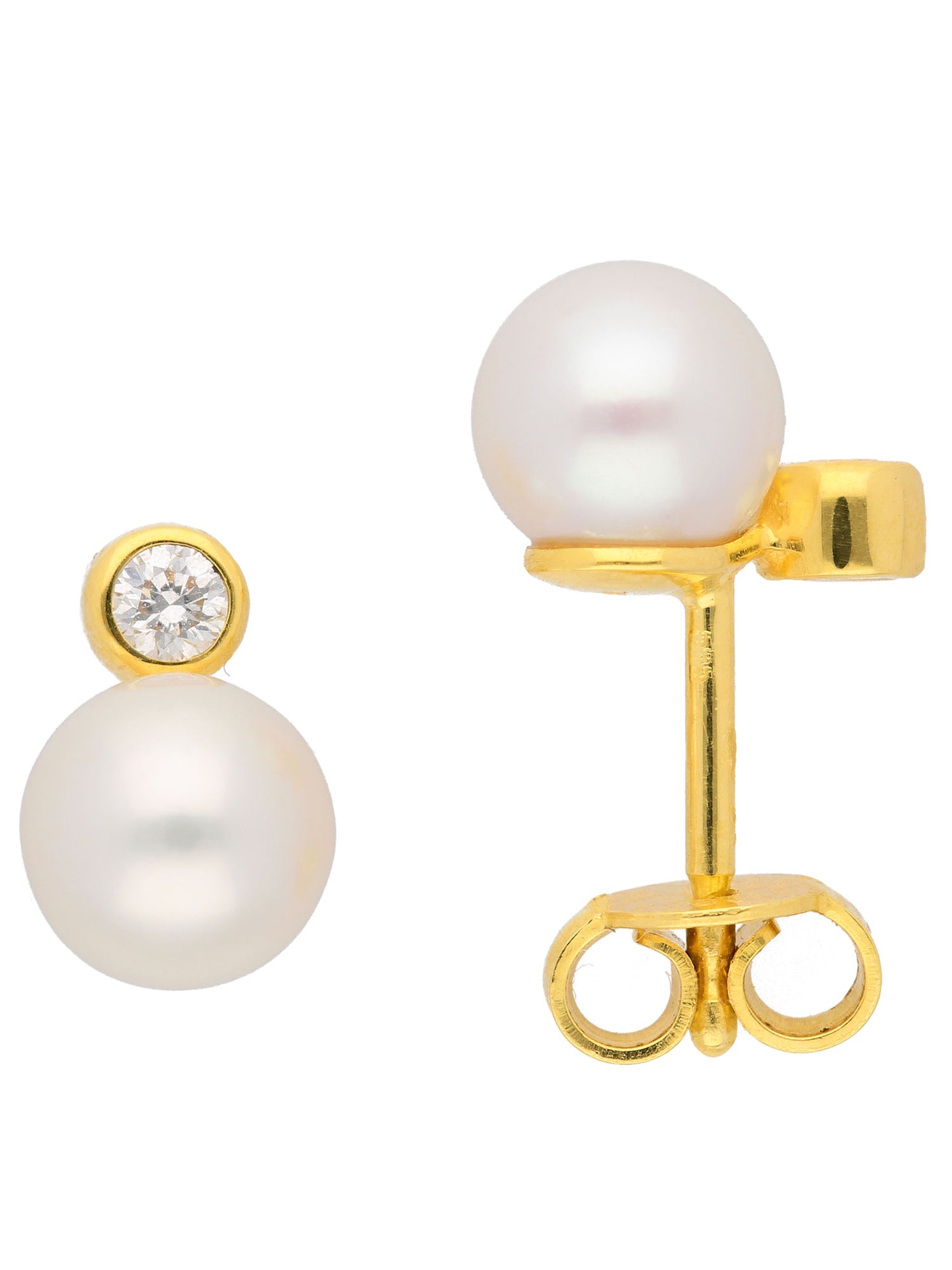 Adelia´s 585 Gold Ohrringe Ohrstecker mit Süßwasser Zuchtperle