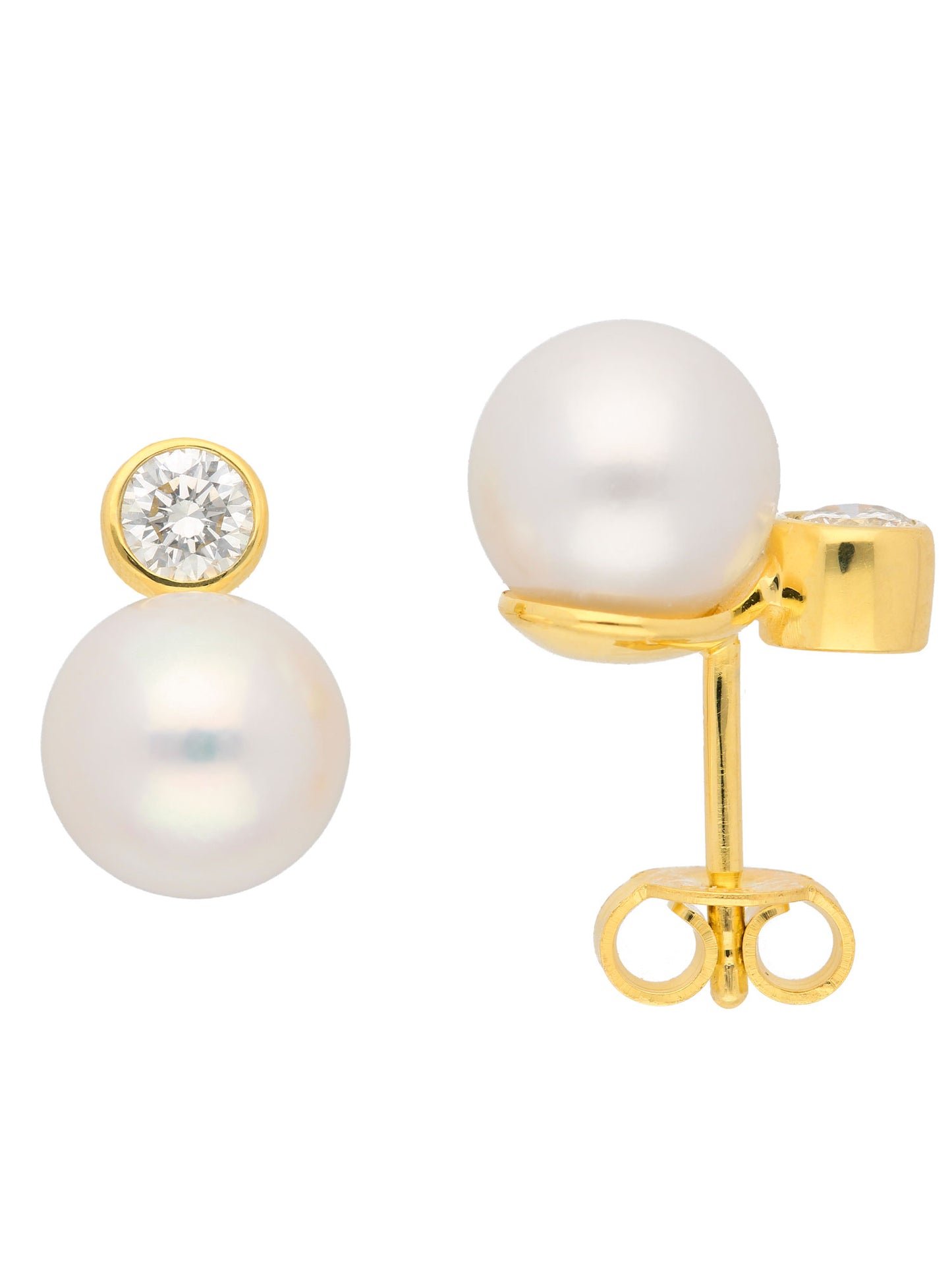 Adelia´s 585 Gold Ohrringe Ohrstecker mit Süßwasser Zuchtperle