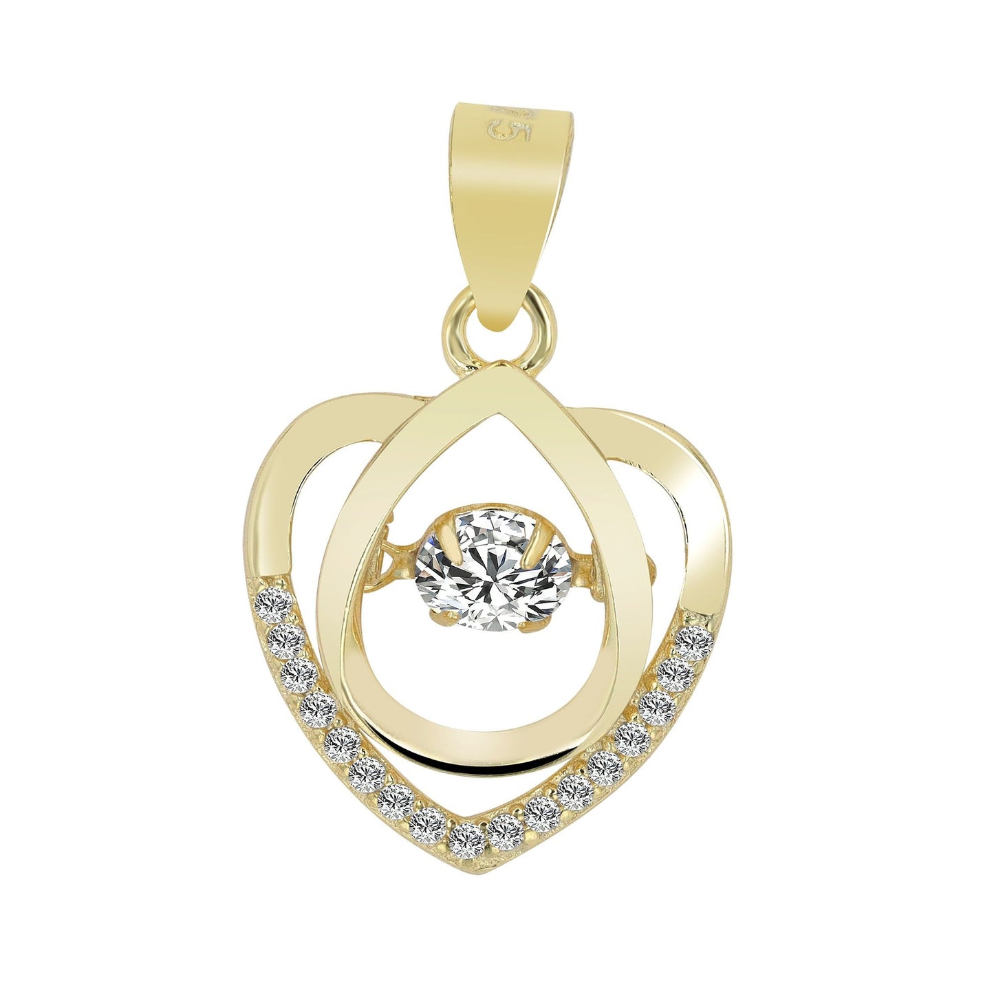 Damen Anhänger – Herz Herzanhänger aus 925 Silber mit Zirkonia