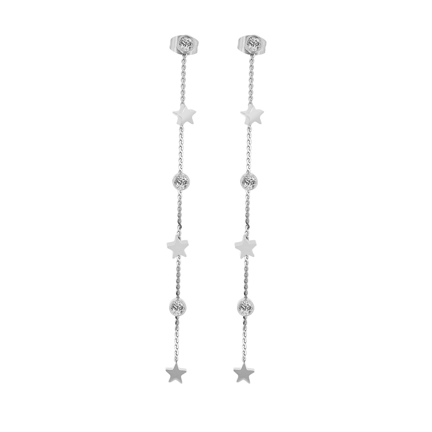 Damen Ohrringe – Ohrstecker aus Edelstahl mit Strass Steinchen