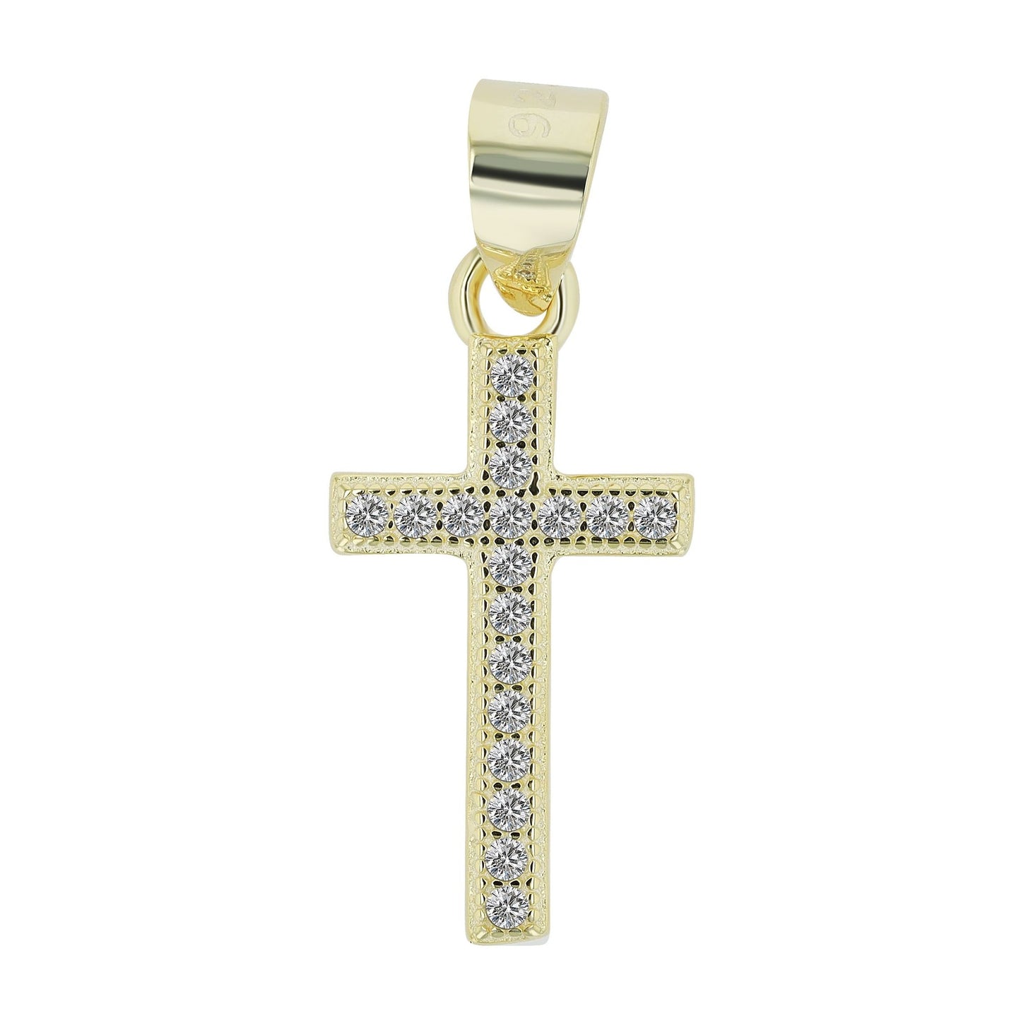 Damen Anhänger – Kreuz Kreuzanhänger aus 925 Silber mit Zirkonia