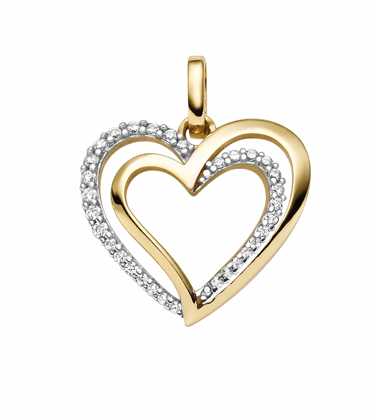 Adelia´s 333 Gold Anhänger Herz mit Zirkonia