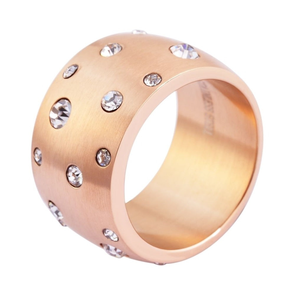 Damen Ring aus Edelstahl mit Strass Steinchen