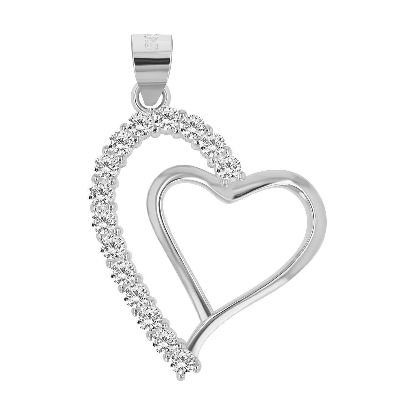 Damen Anhänger – Herz Herzanhänger aus 925 Silber mit Zirkonia