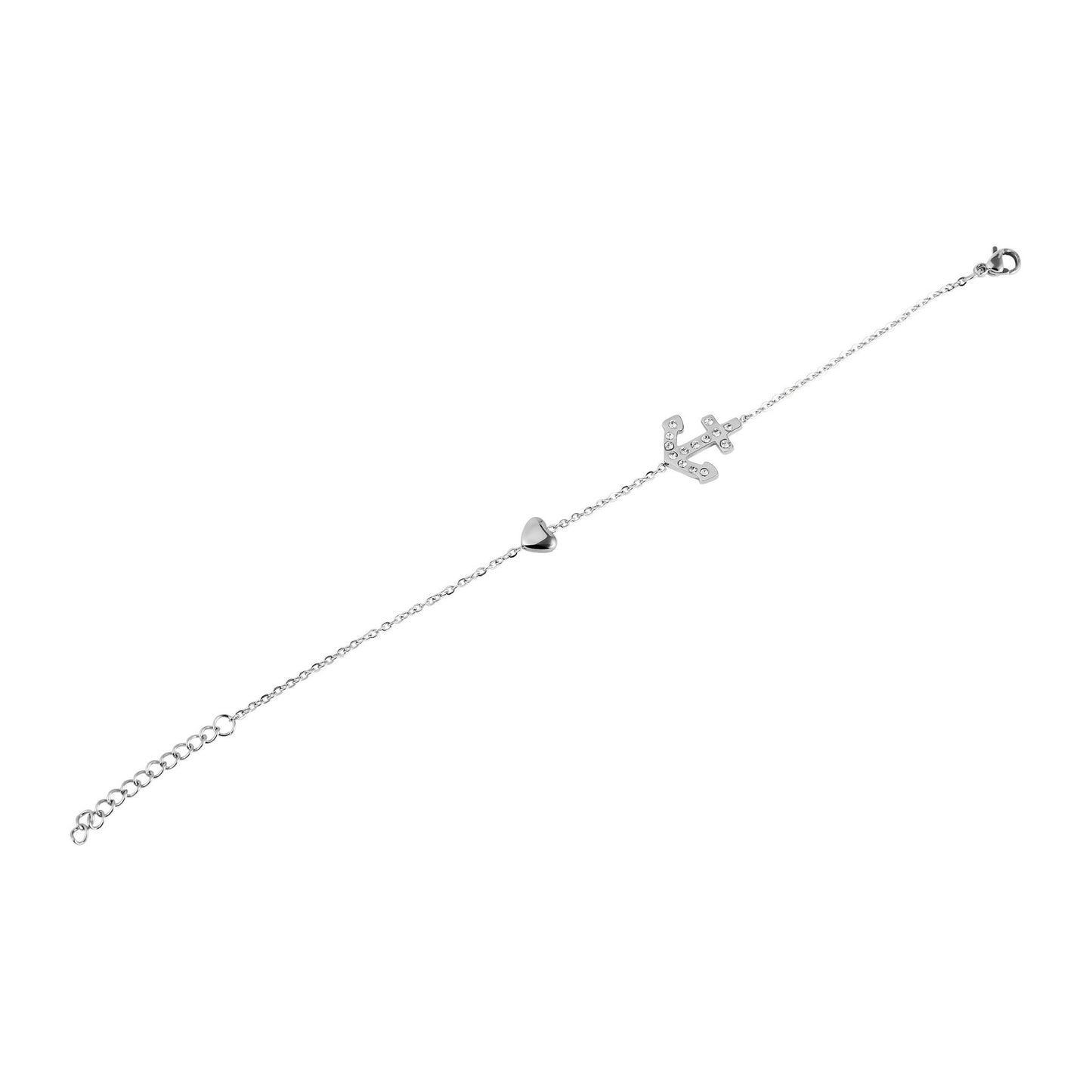 Damen Armband aus Edelstahl mit Strass Steinchen 16+3 cm
