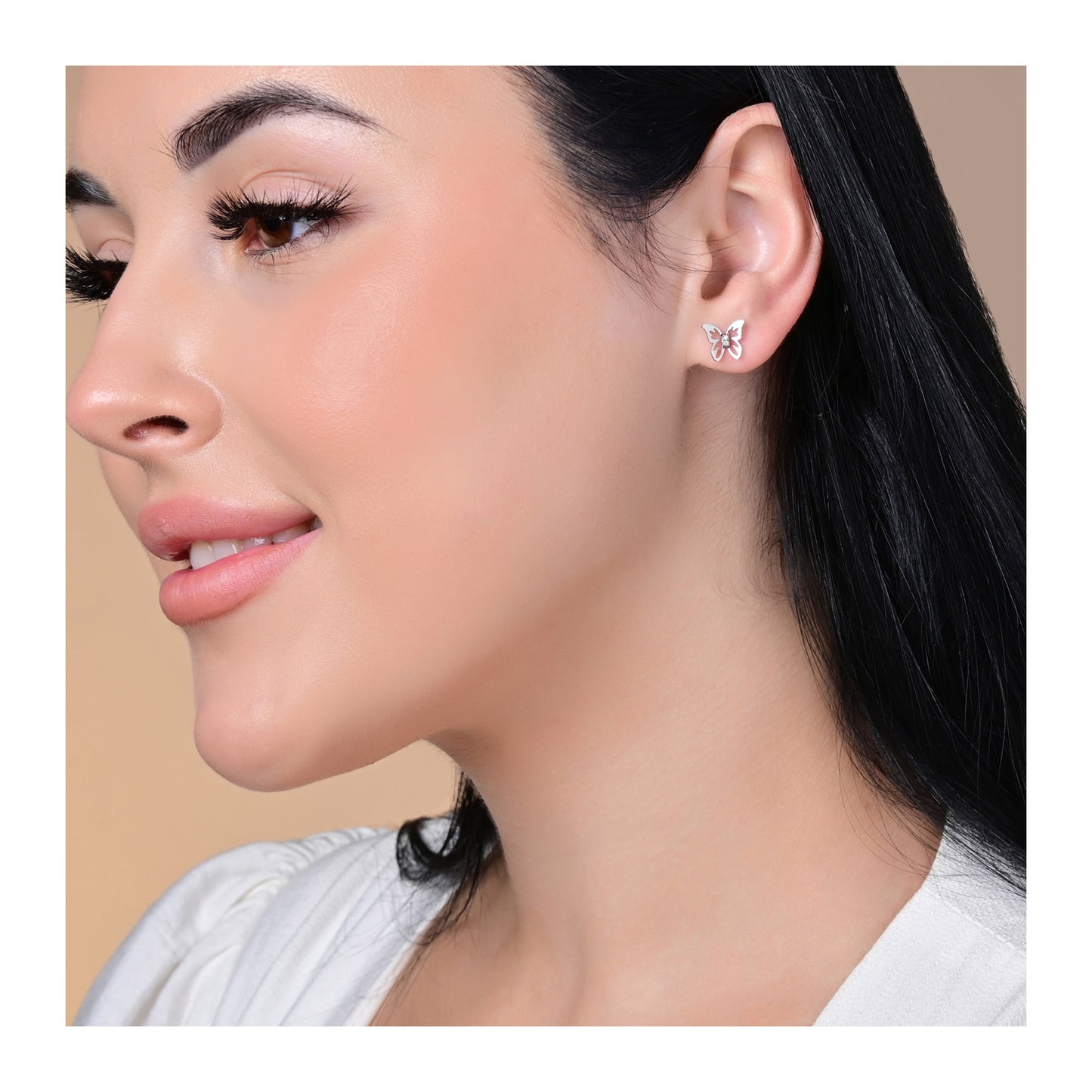 Damen Ohrringe – Ohrstecker aus Edelstahl mit Strass Steinchen