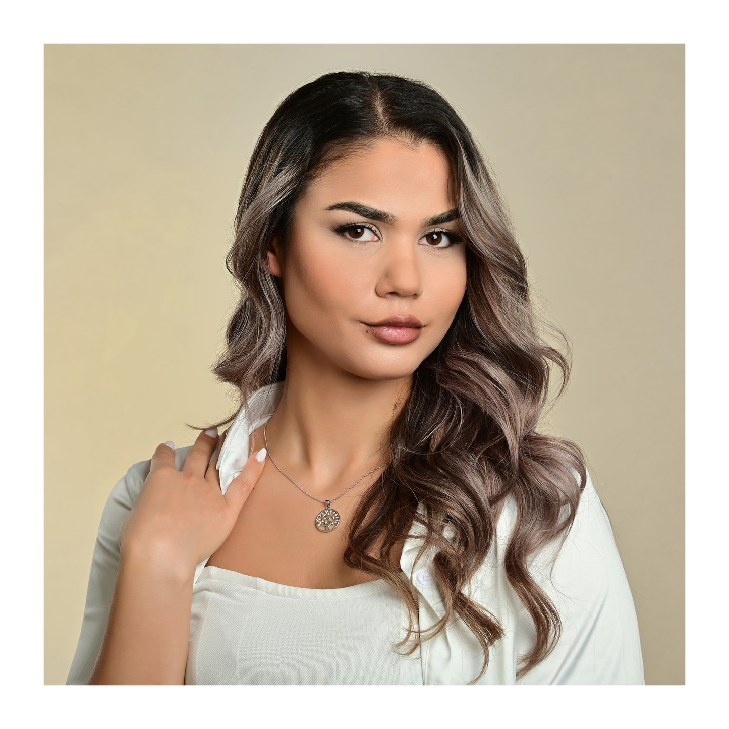 Damen Anhänger – Lebensbaumanhänger aus 925 Silber mit Zirkonia