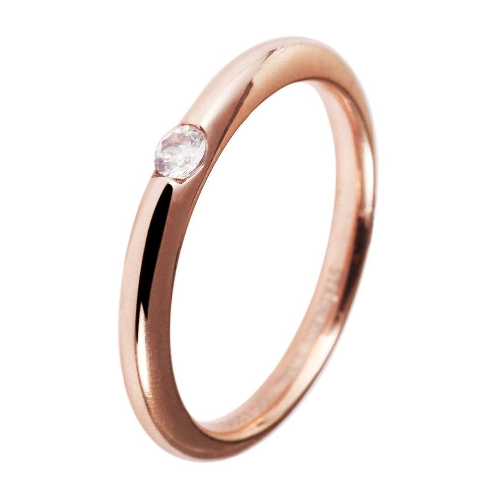 Damen Ring aus Edelstahl mit Strass Steinchen