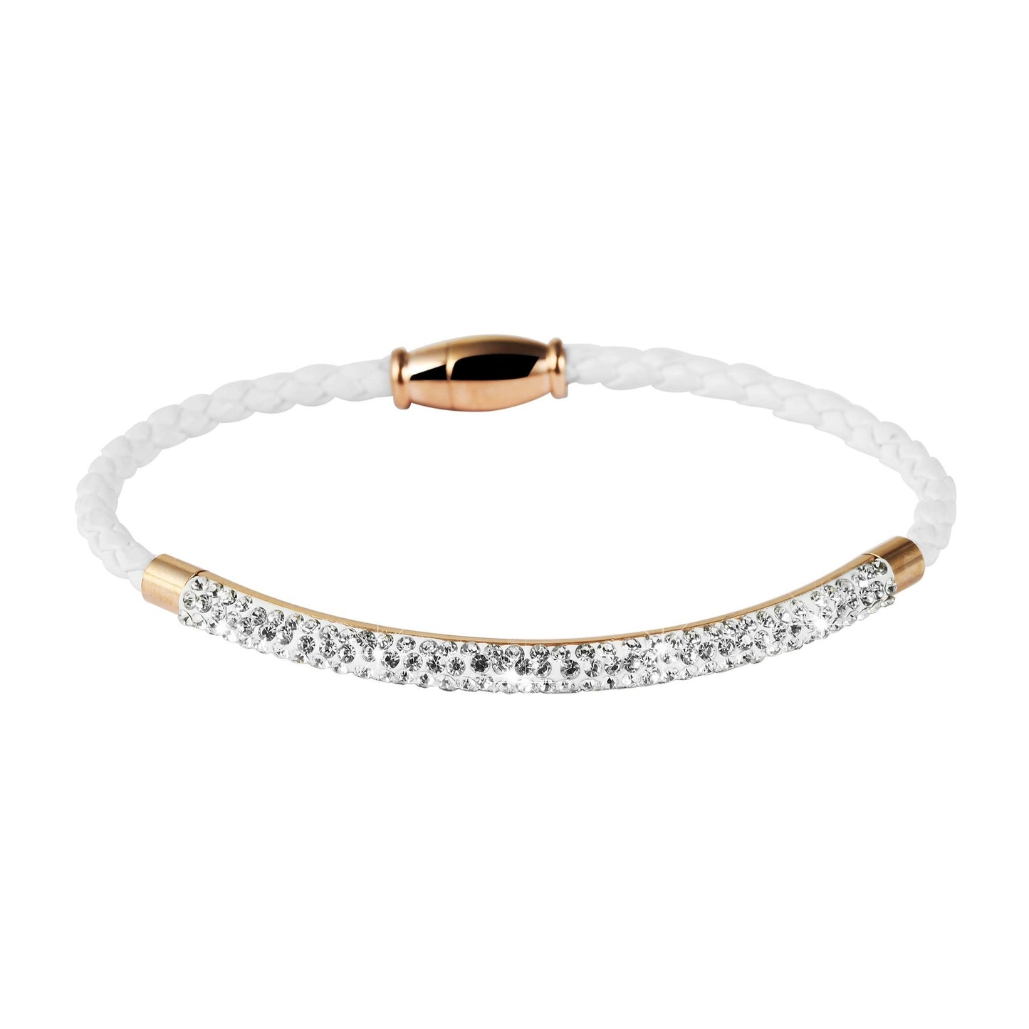 Damen Armband – Lederarmband aus Leder mit Strass Steinchen 19 cm