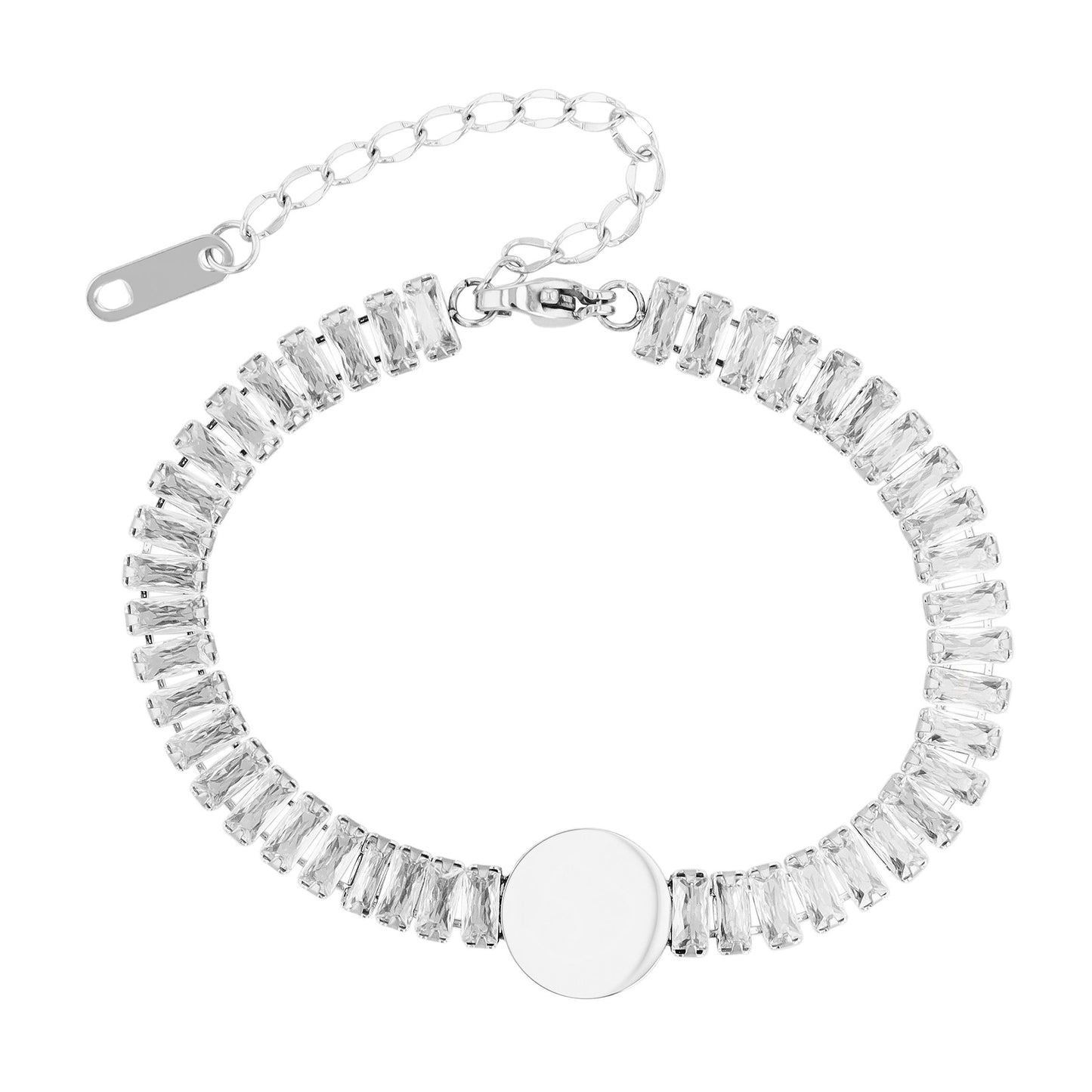 Damen Armband aus Edelstahl mit Zirkonia 16,5 cm