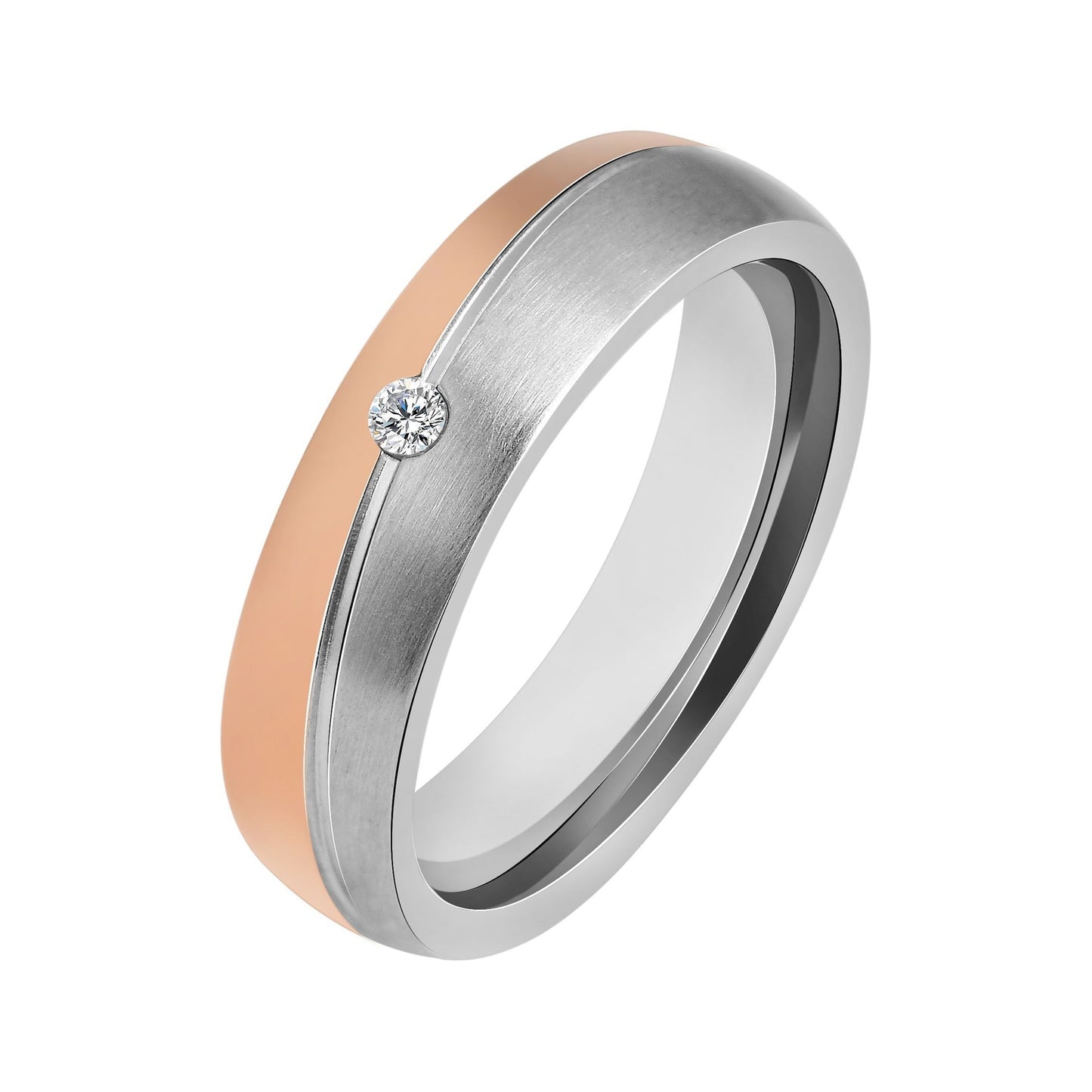 Damen Ring aus Edelstahl mit Strass Steinchen