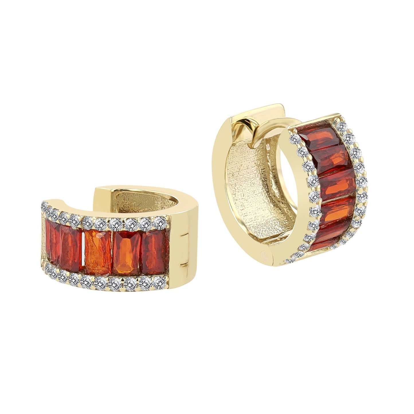 Damen Ohrringe – Klappcreole aus 333 Gold mit Zirkonia
