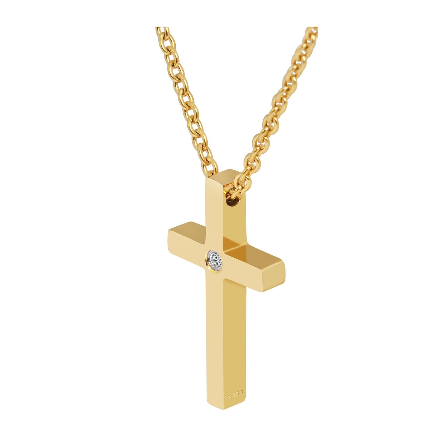 Damen Halskette mit Anhänger – Kreuz aus Edelstahl