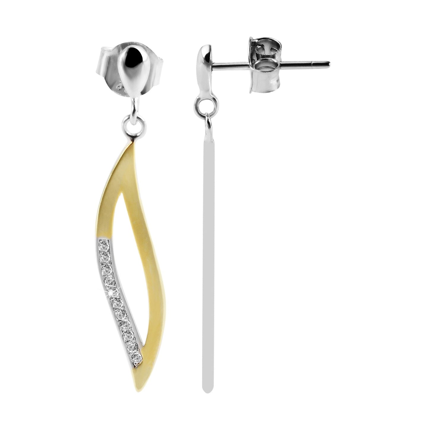 Damen Ohrringe – Ohrhänger aus 925 Silber mit Zirkonia