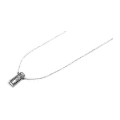Damen Halskette – Ankerkette aus Edelstahl mit Zirkonia 50 cm