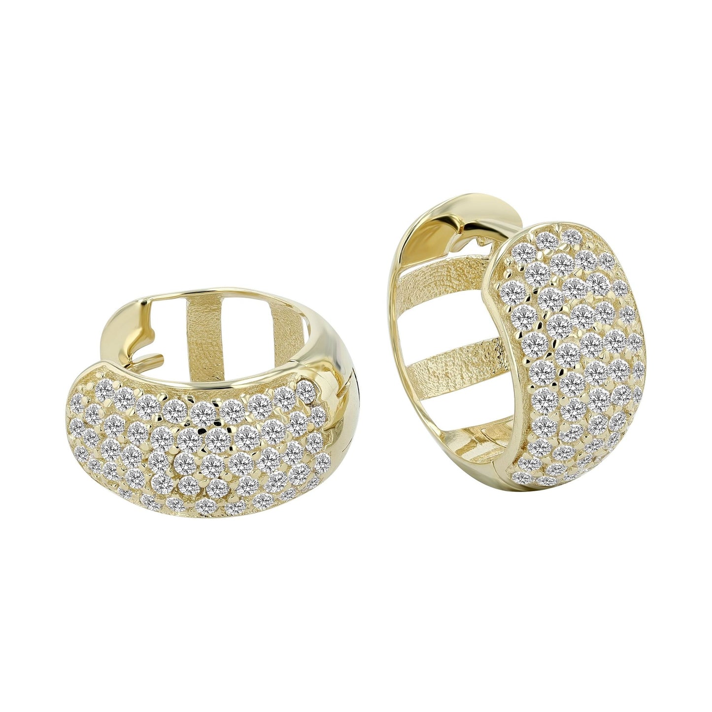 Damen Ohrringe – Creole aus 333 Gold mit Zirkonia