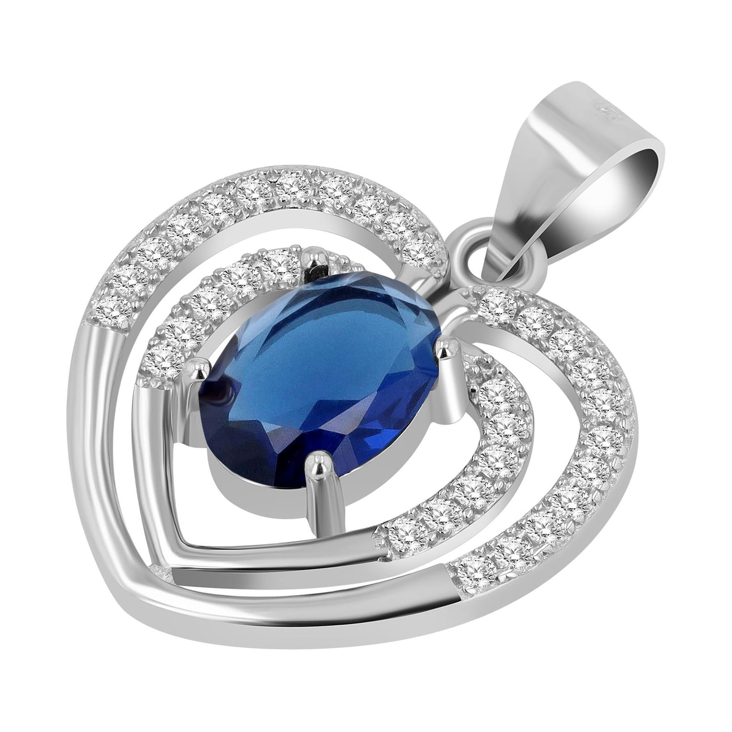 Damen Anhänger – Herz Herzanhänger aus 925 Silber mit Zirkonia