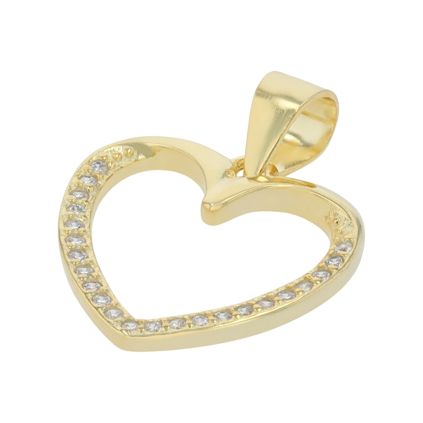 Damen Anhänger – Herzanhänger aus 925 Silber mit Zirkonia