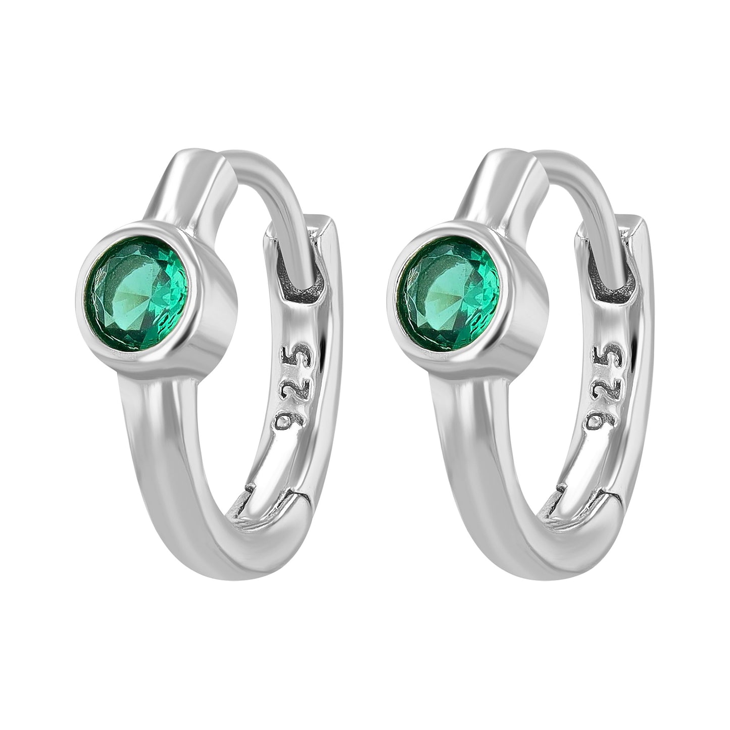 Damen Ohrringe – Klappcreole aus 925 Silber mit Zirkonia