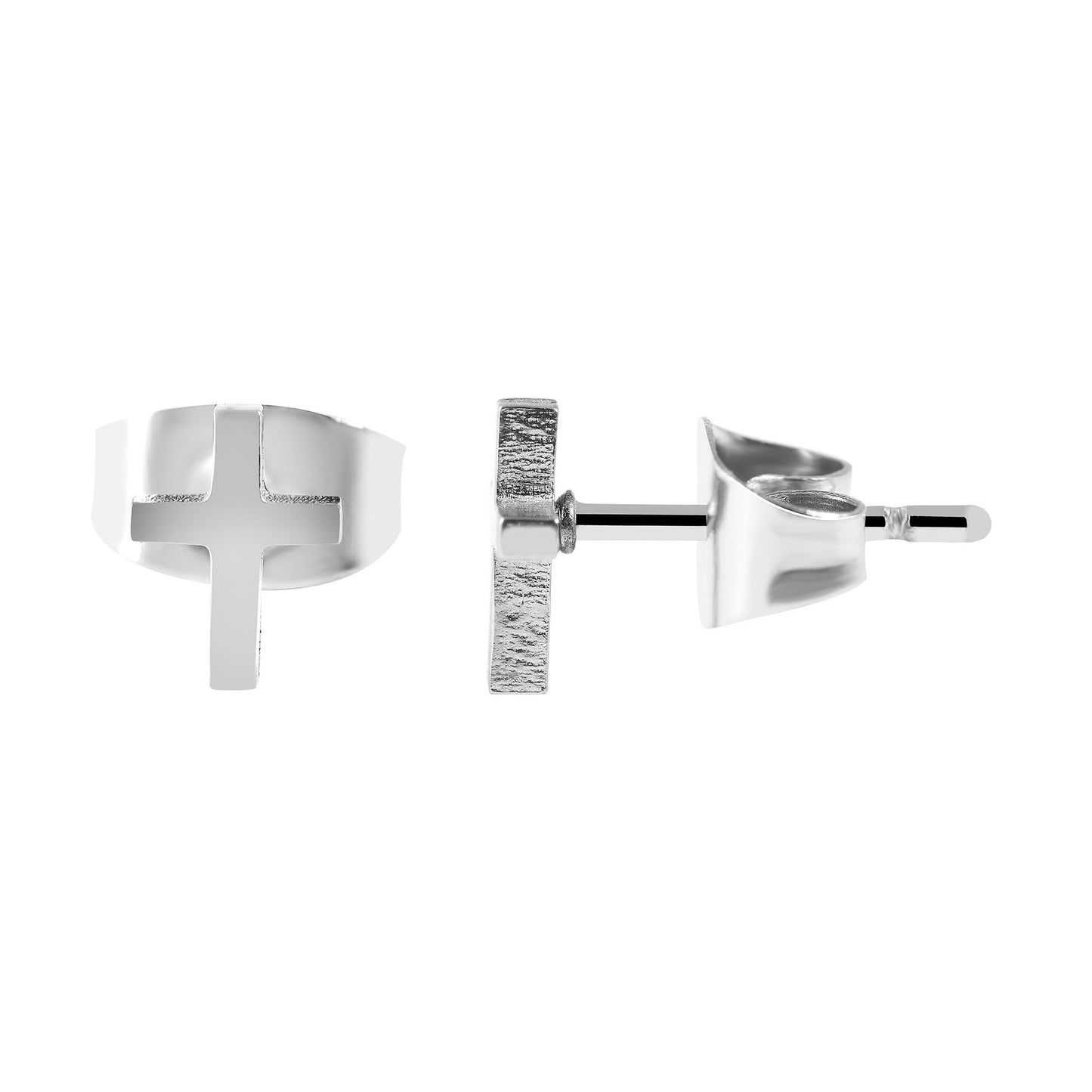 Unisex Ohrringe – Ohrstecker Kreuz aus Edelstahl