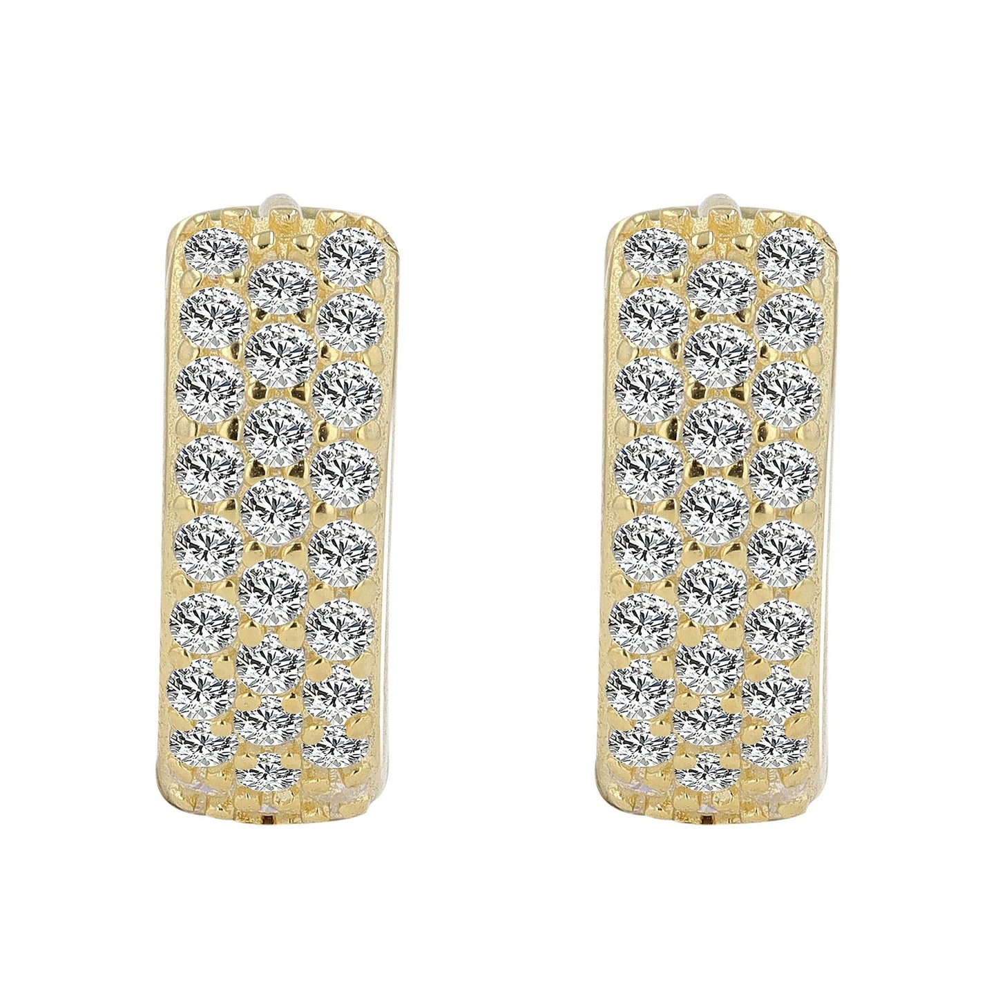 Damen Ohrringe – Klappcreole aus 925 Silber mit Zirkonia