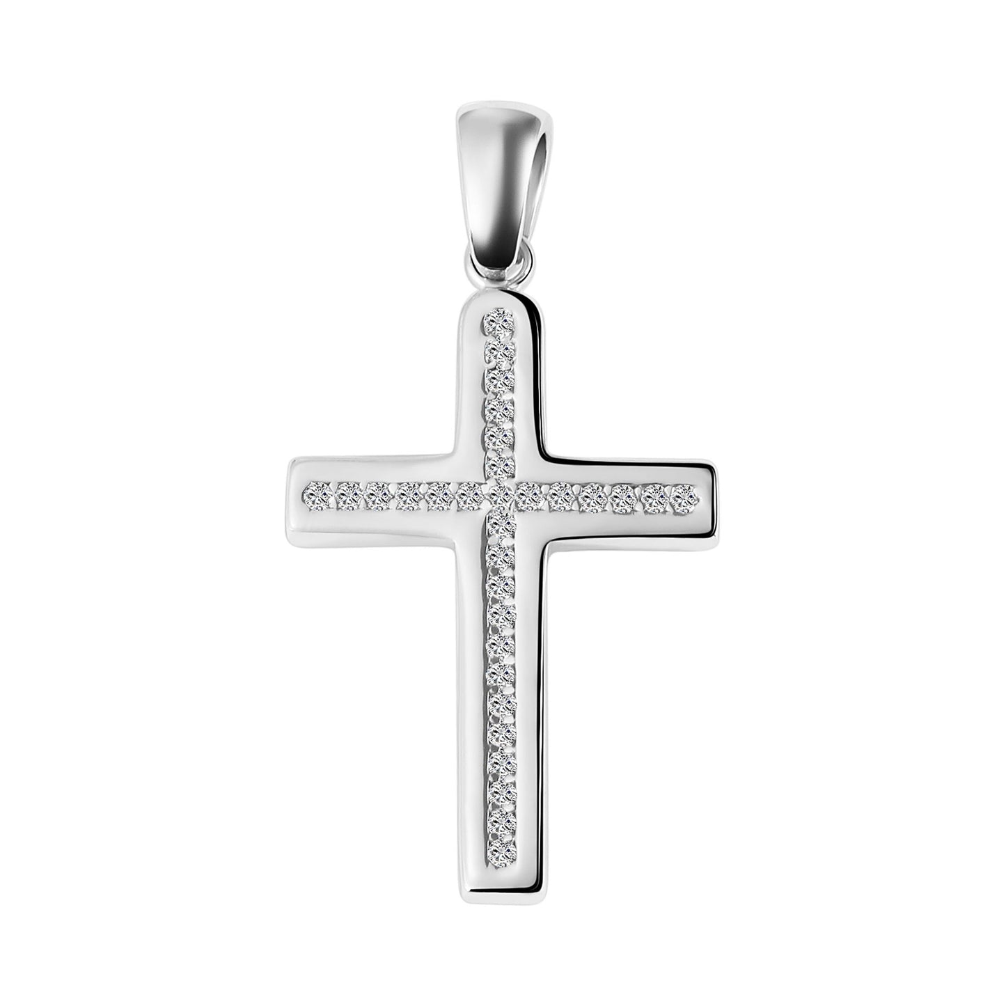 Damen Anhänger – Kreuz Kreuzanhänger aus 925 Silber mit Zirkonia