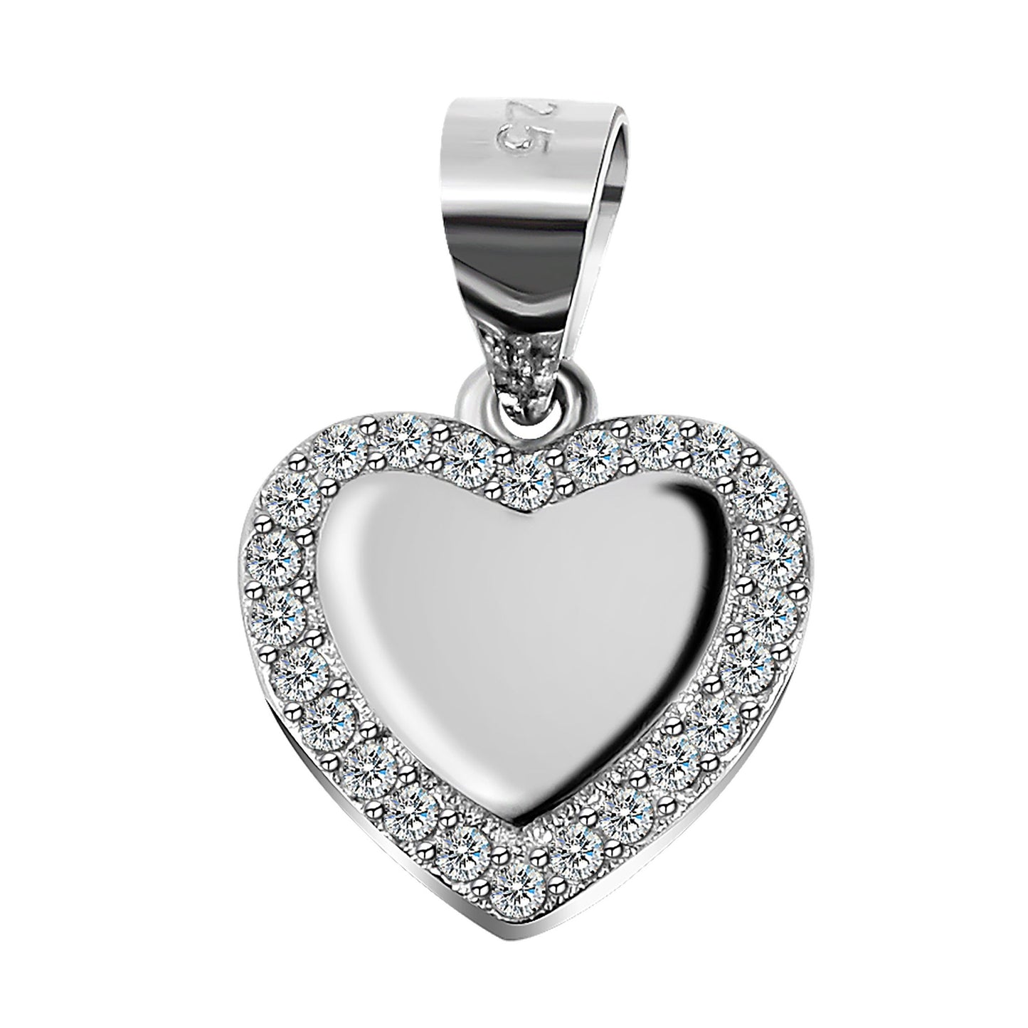 Damen Anhänger – Herz Herzanhänger aus 925 Silber mit Zirkonia